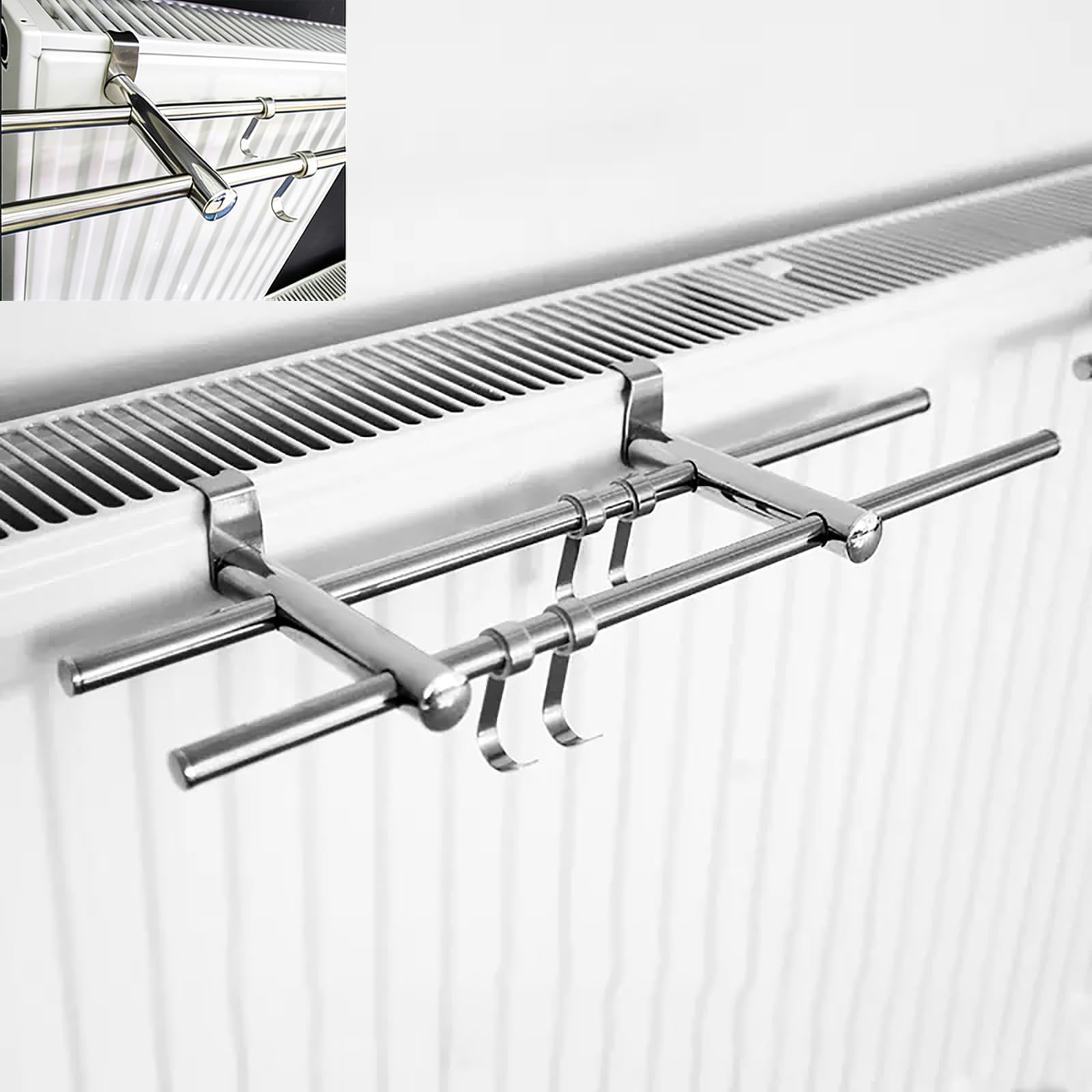 Heizkörper-Handtuchhalter, 50 cm, Doppelstange, platzsparend für Bad & Küch | Effizienter Wäschetrockner; Robuste Halterung; Praktisches Design