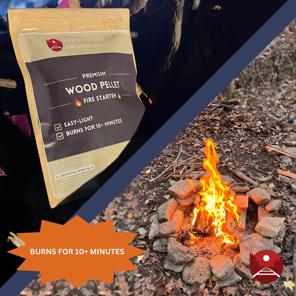 Premium Wood Pellet Fire Starter, Campfire Starter Pack (6 Pack) - Mannino Enterprises