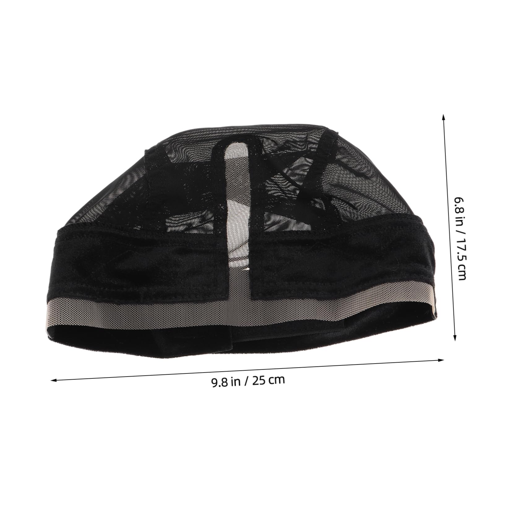 WOFASHPURET Part Wig Cap with Grip Band Breathable for Wig Making Comfortable Mesh Hair Extensions Weft Cap Versatile Sizing Black S