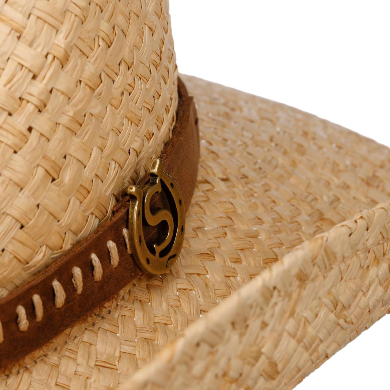 Stetson Fair Oaks Western Sombrero Estilo Vaquero Rafia Banda de Piel Unisex Primavera Verano