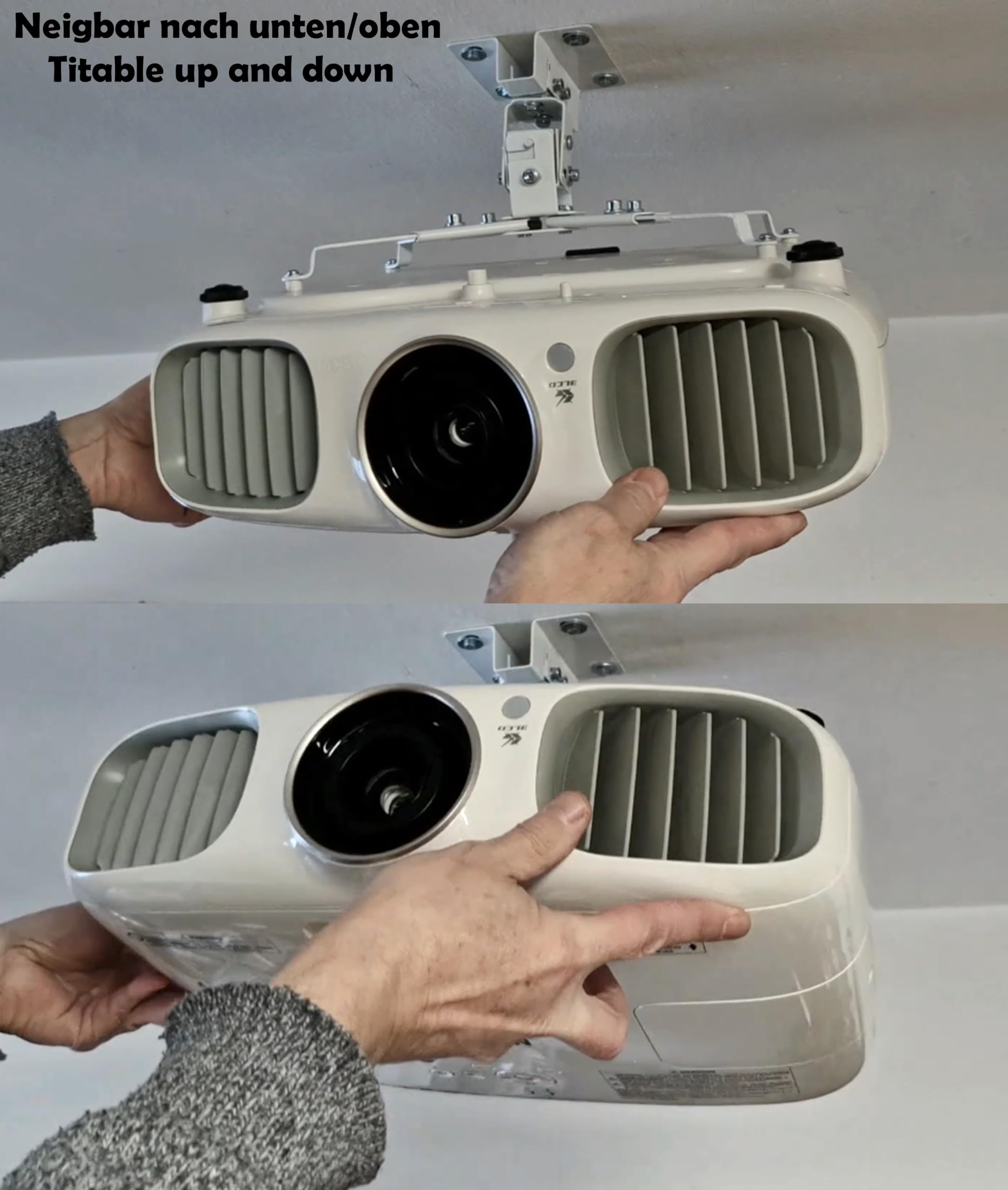ELIX Beamer Deckenhalterung für Epson EH-TW7000 EH-TW7100 Projektorhalter für Deckenmontage, präzise vorbereitet für Heimkino-Anwendungen