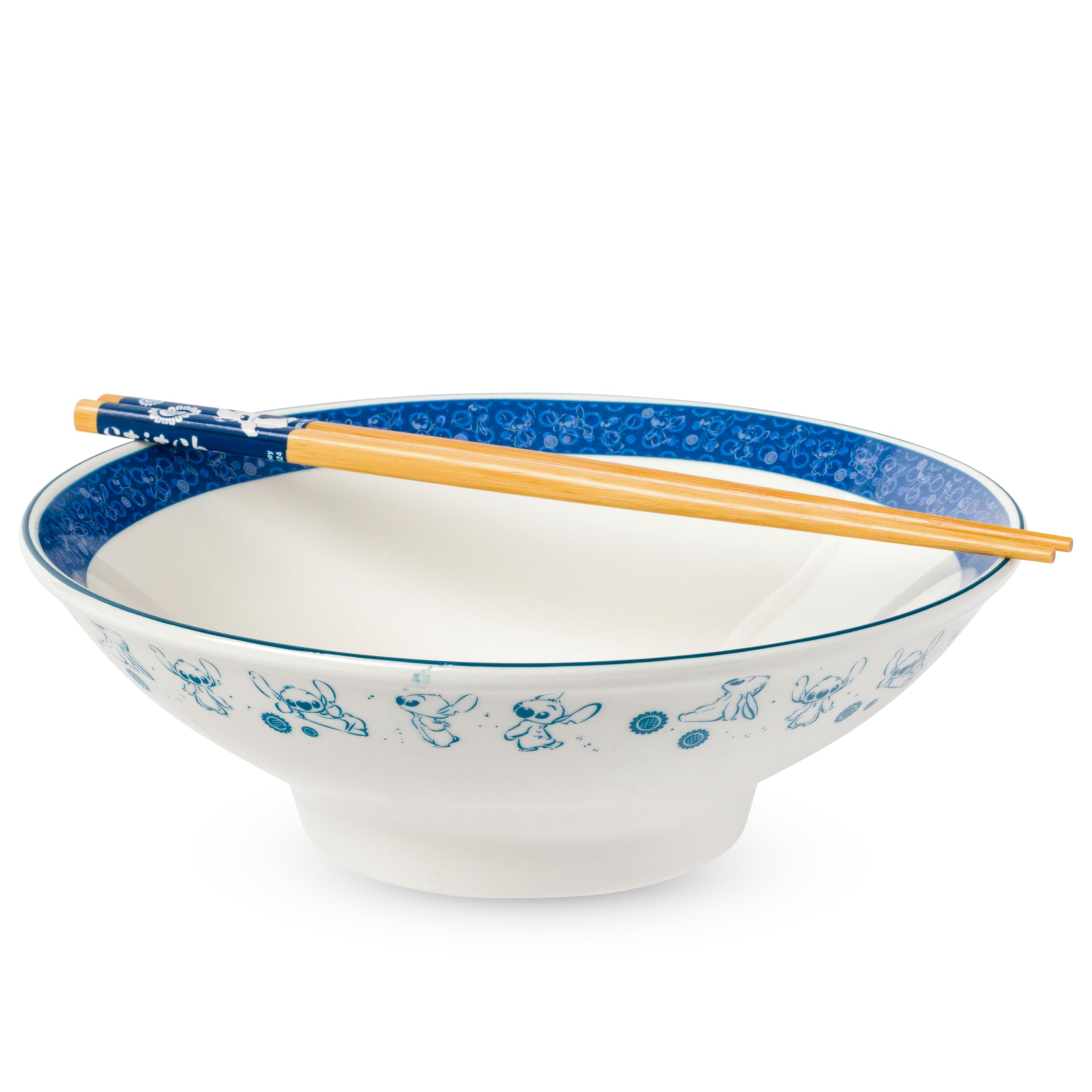 Silver Buffalo Disney Lilo and Stitch, Ramen Bowl with Chopsticks, 30oz