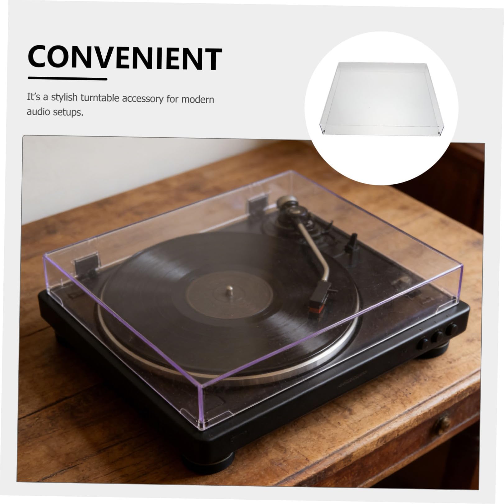 CALLARON Copertura Antipolvere Trasparente in Acrilico per Vinile, Leggera e Facile da Installare, per Impianti Audio Domestici e Protezione Stereo