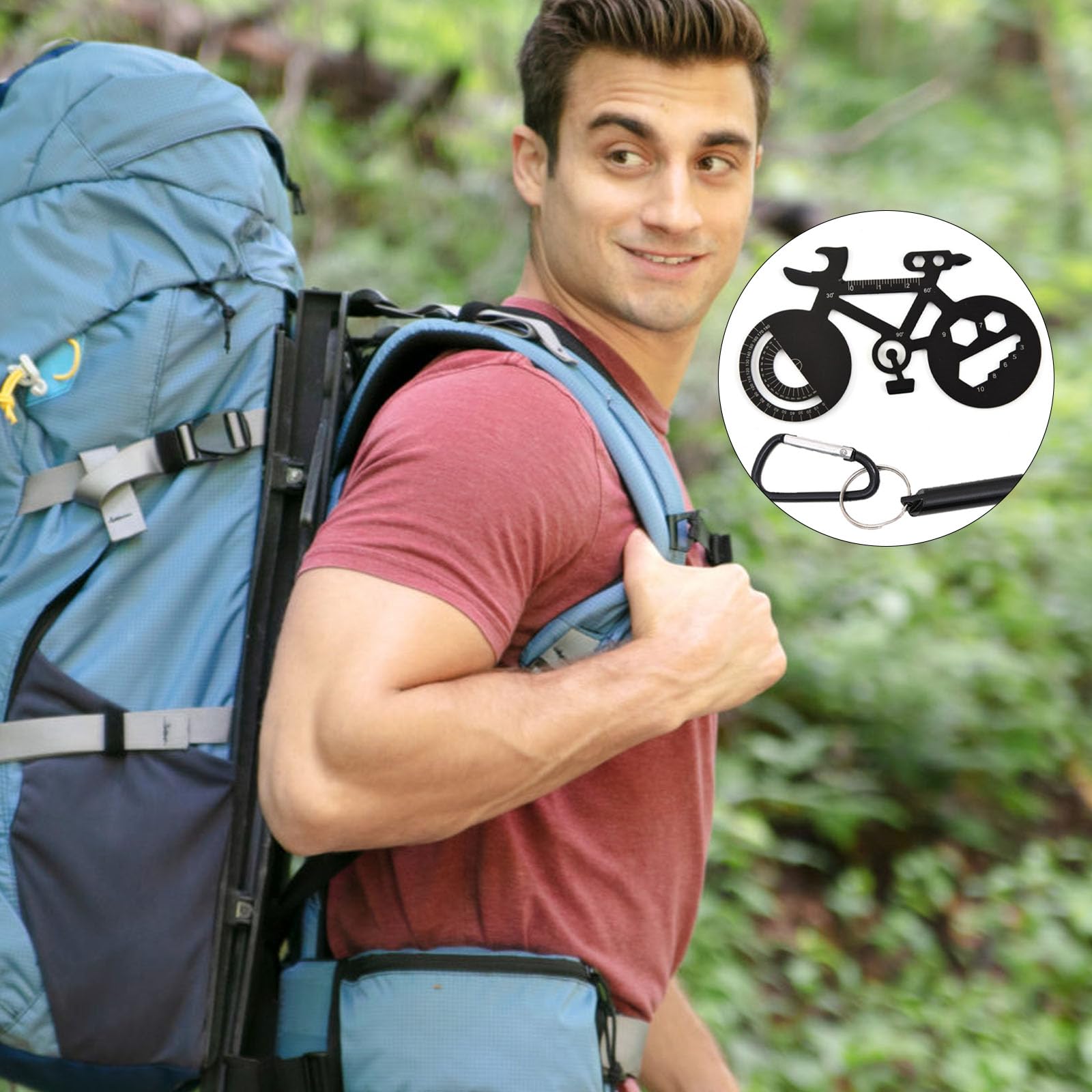 Multi-outil Vélo 7-en-1 – Alliage Alu Compact, Avec Sifflet, Règle, Ouvre-bouteille, Porte-clés, Pour Outdoor