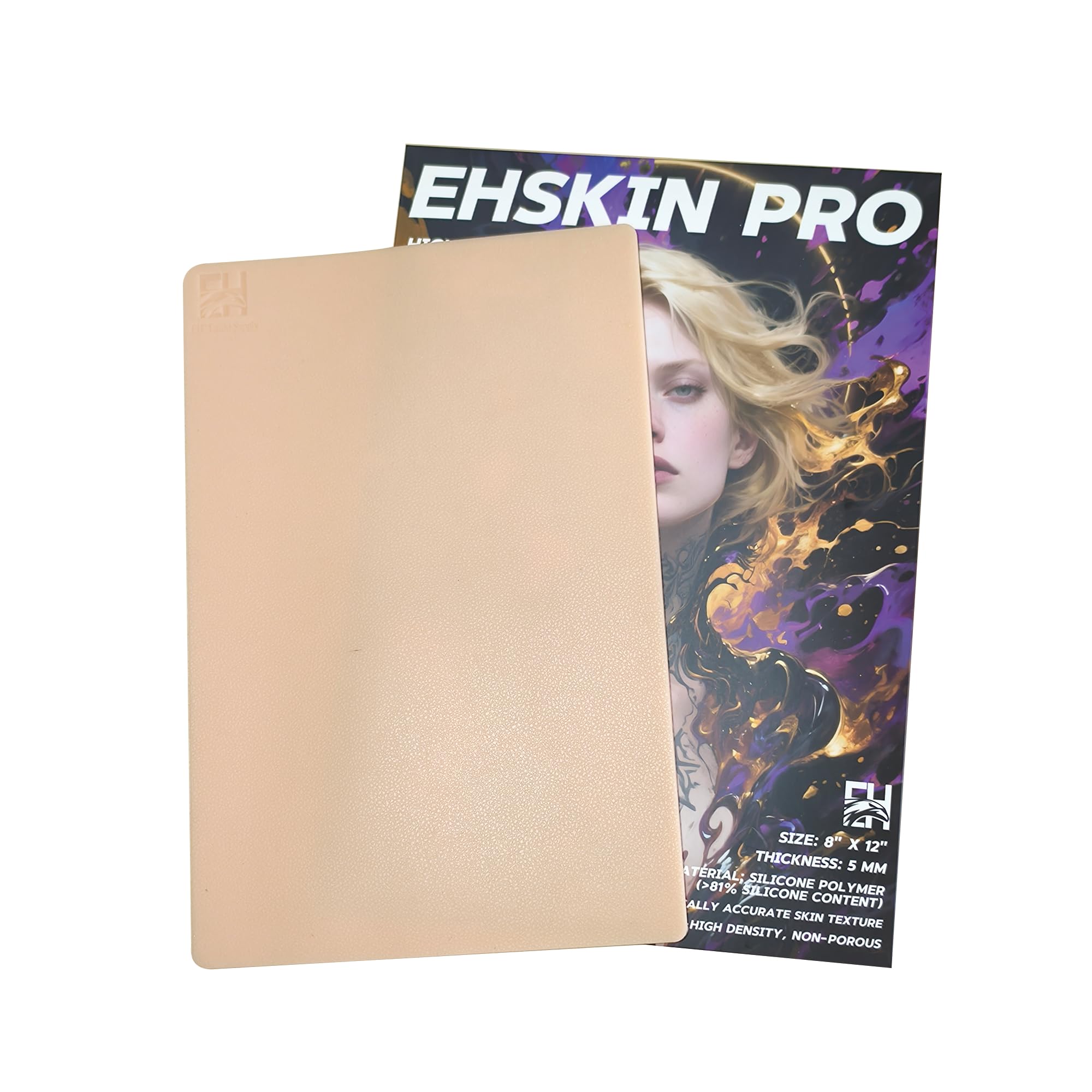 EHSKIN PRO - Skin professionale per esercitarsi sul tatuaggio, 20,3 x 30,5 cm, in silicone, spessore 5 mm, doppio uso, per esercitazioni e esposizione artistica