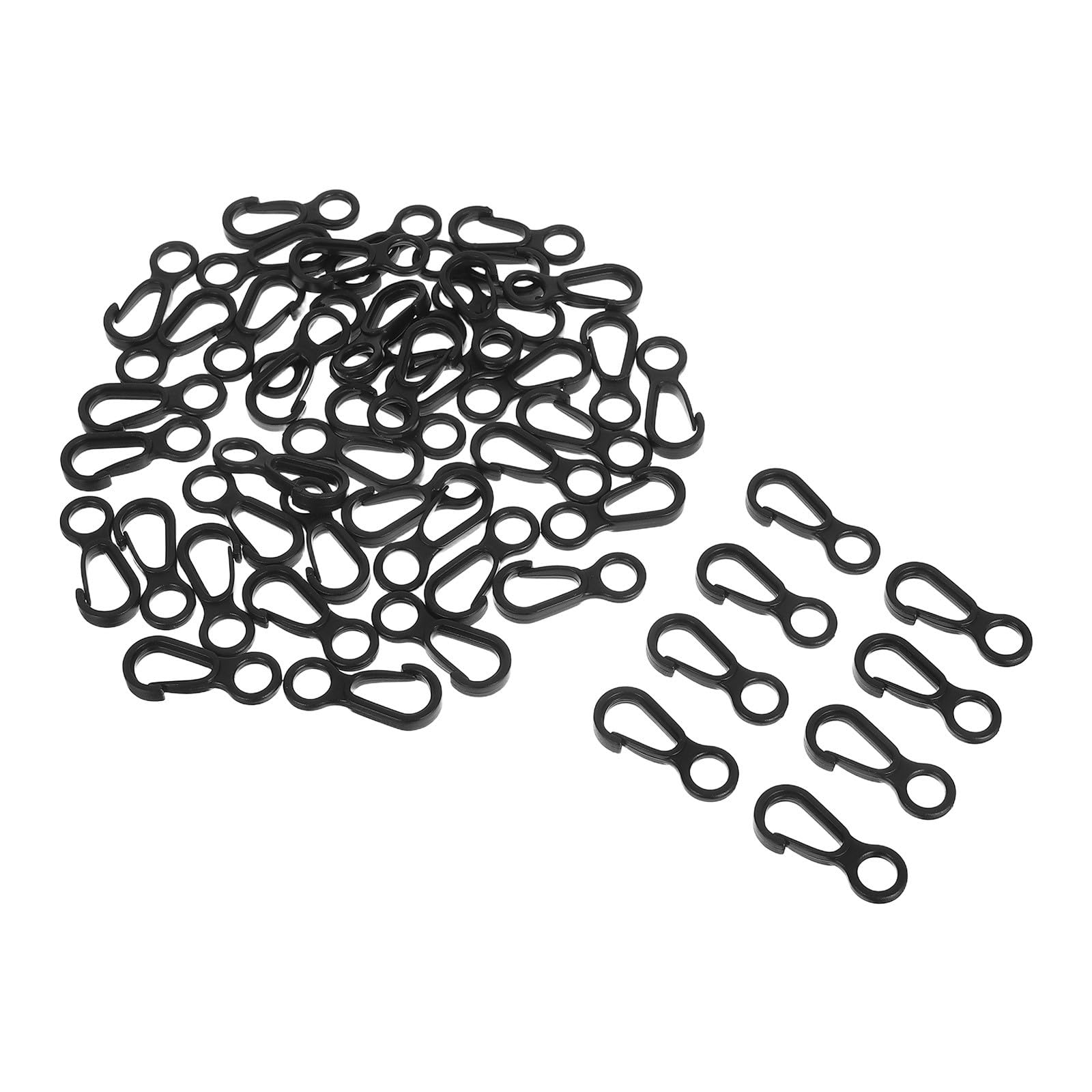 50pcs Mini Plastic 8-Shaped Carabiner Clips with Anti-Slip Tent Hanging Hooks and Outdoor Rope Clips for Camping Backpacking and Mountain Climbing Accessories