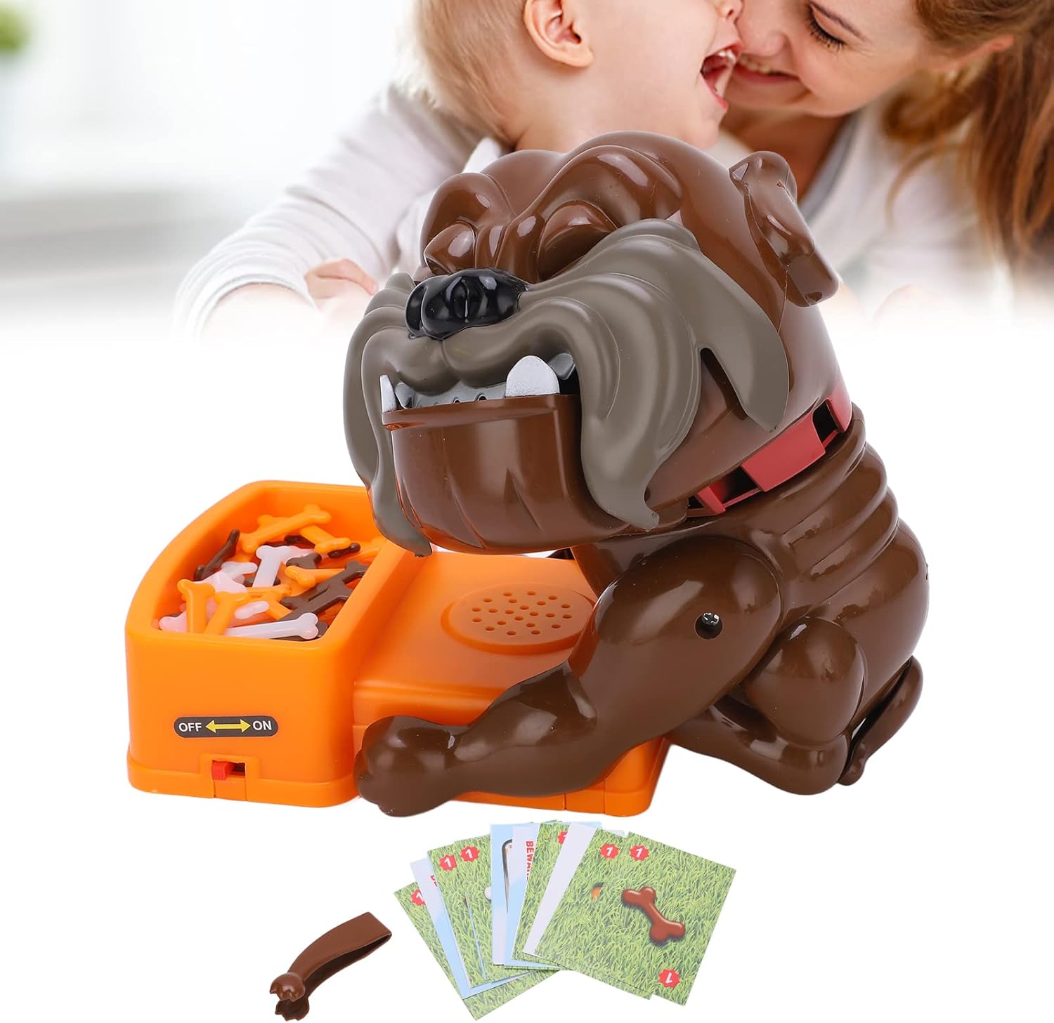 Pwshymi Dog Bite Finger Toy, Dogs Tricky Toy Bone Stealing Tabletop Parent Child Interaction Game for Age 5+