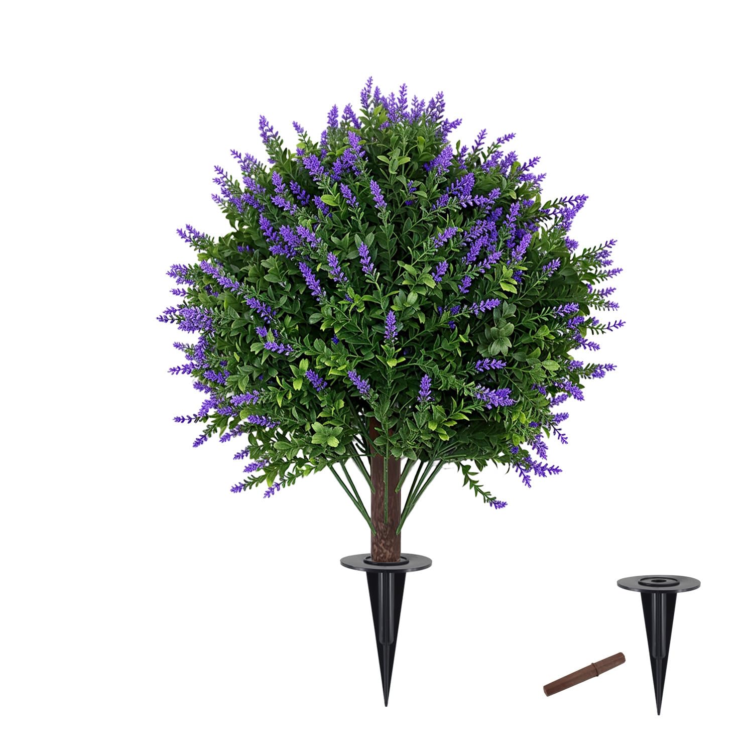 Sztuczne drzewko lawendy, roślina na piku do ogrodu w formie topiary