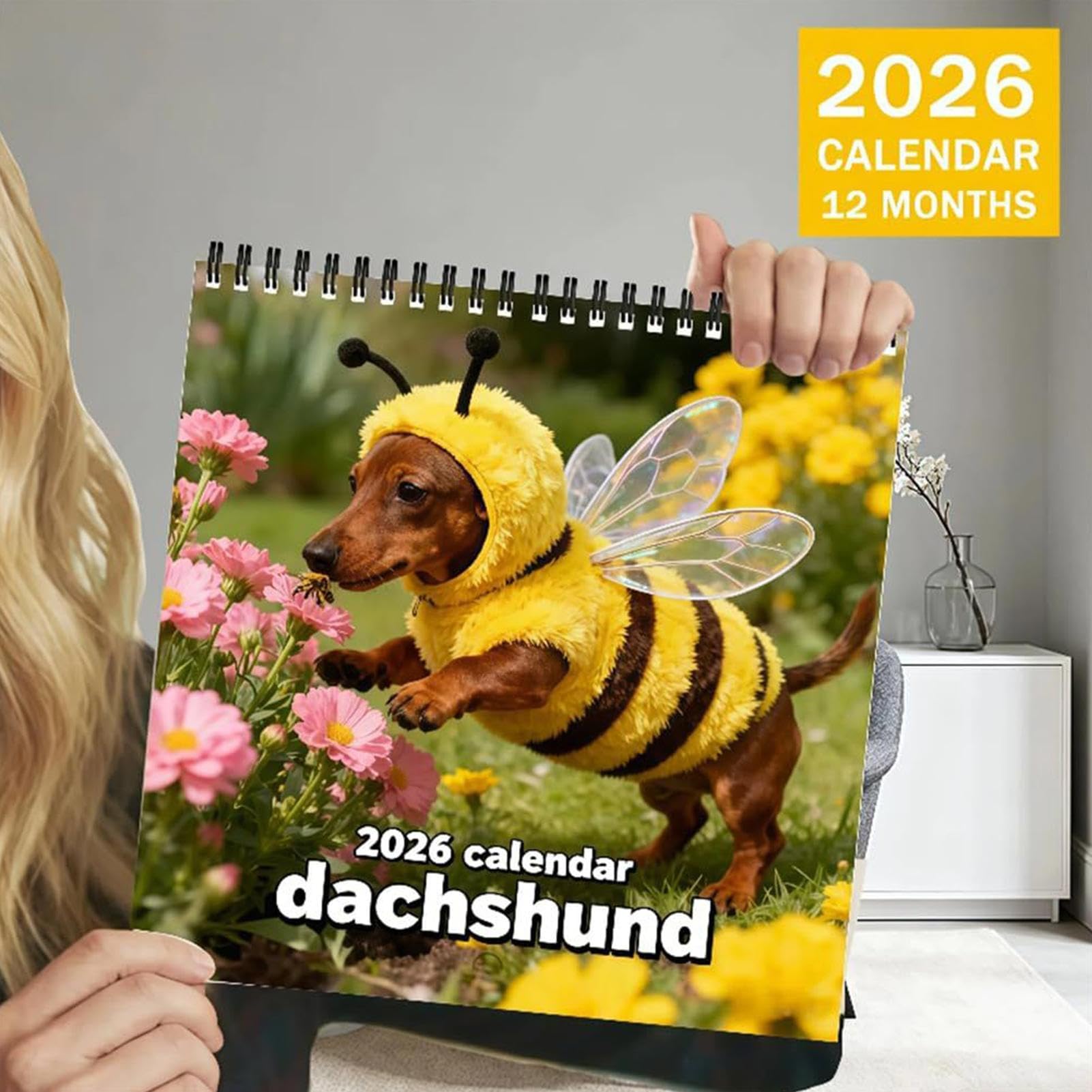 Calendario De Pared 2026 Planificador y Organizador Mensual para Perros con | Planificador De Pared Para Fechas Vacaciones Decoración Hogar Oficina Escritorio Aula