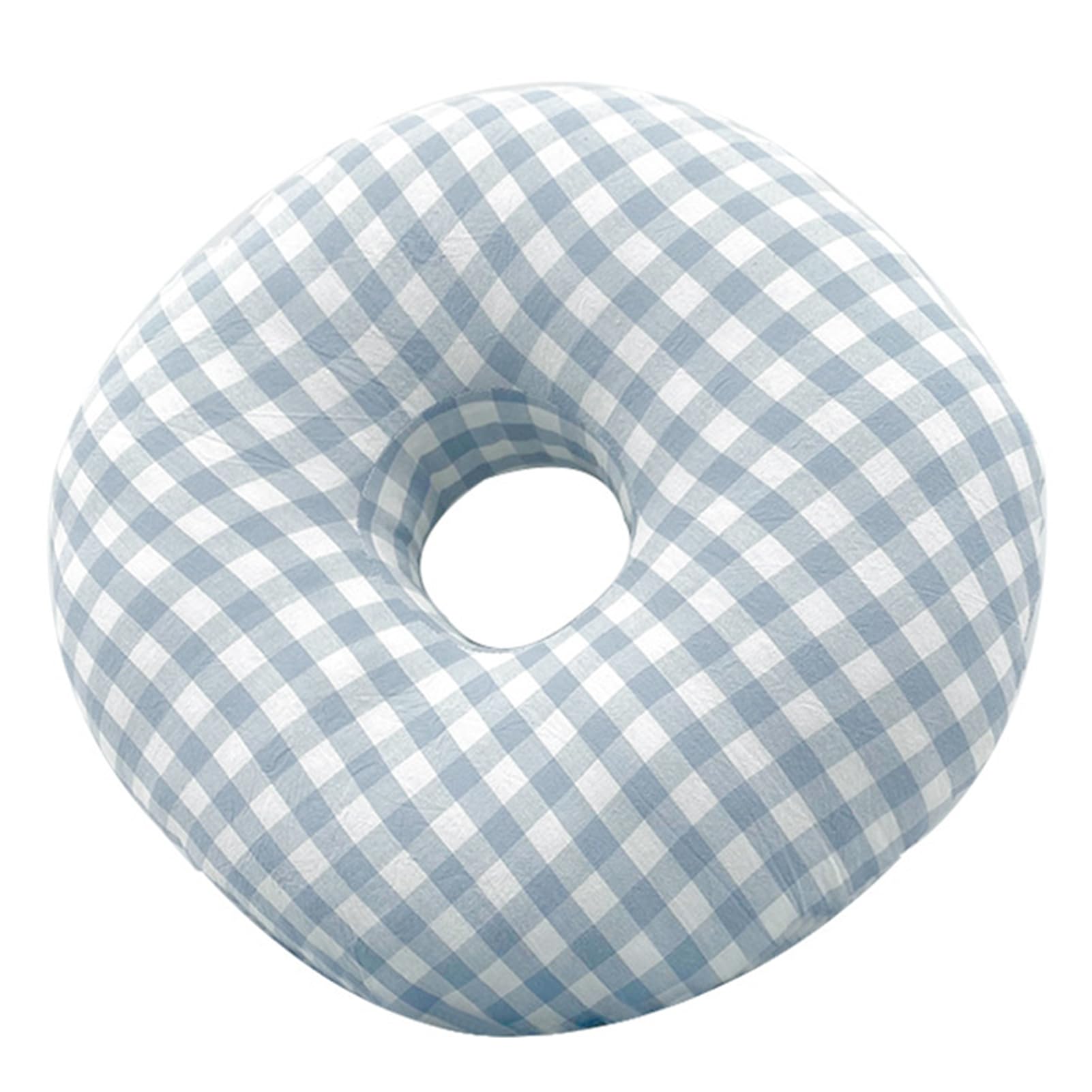 ulafbwur Personalized Sleeping Pillow Adjustable Ear Piercing for Side Sleepers Donut Pain Relief Pressure Reduction 30x30cm Blue