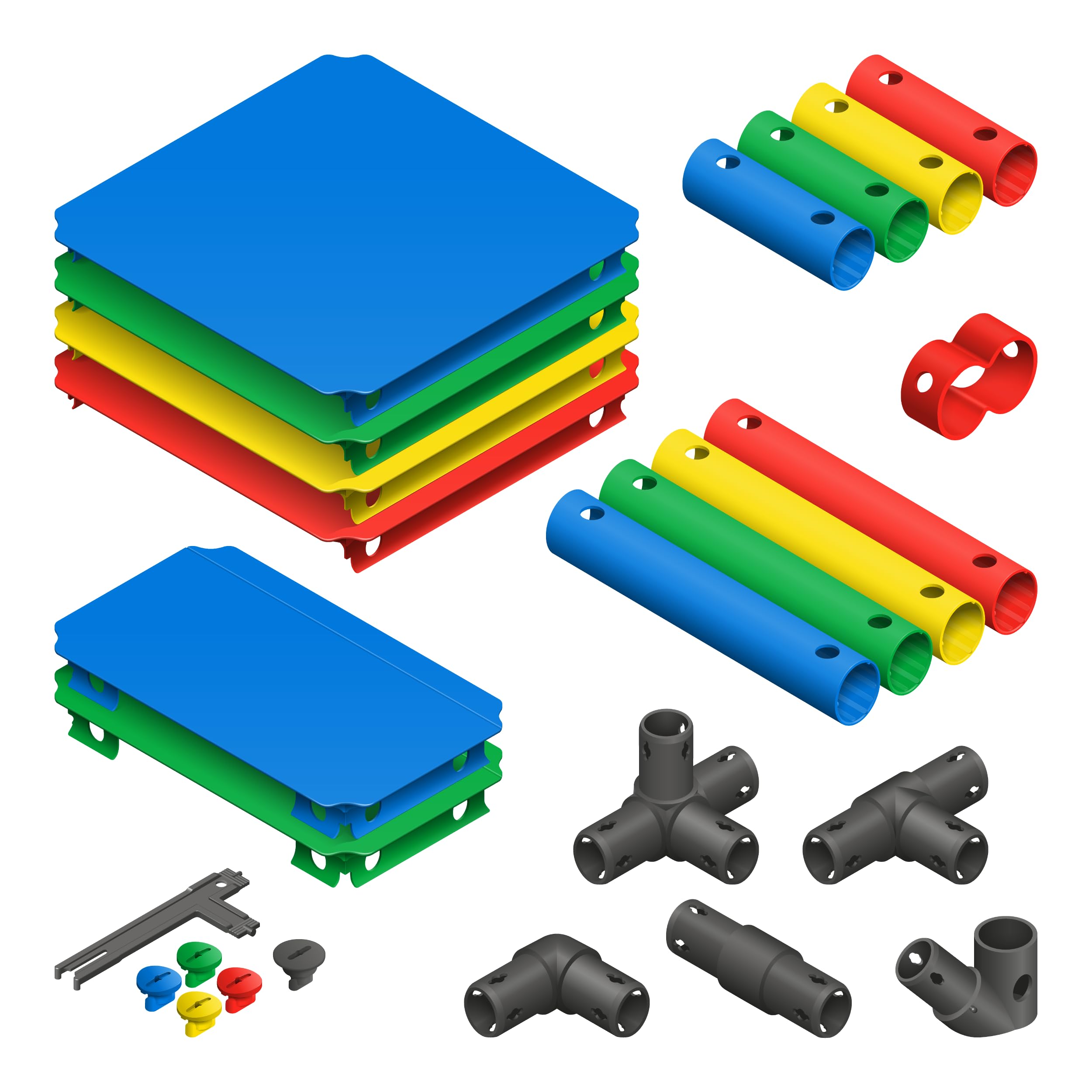 QUADRO Upgrade Kit – Extension Set for Climbing Frames and Step Models, from 6 Months Depending on Construction, Indoor/Outdoor, UV-Stable, Made in Germany