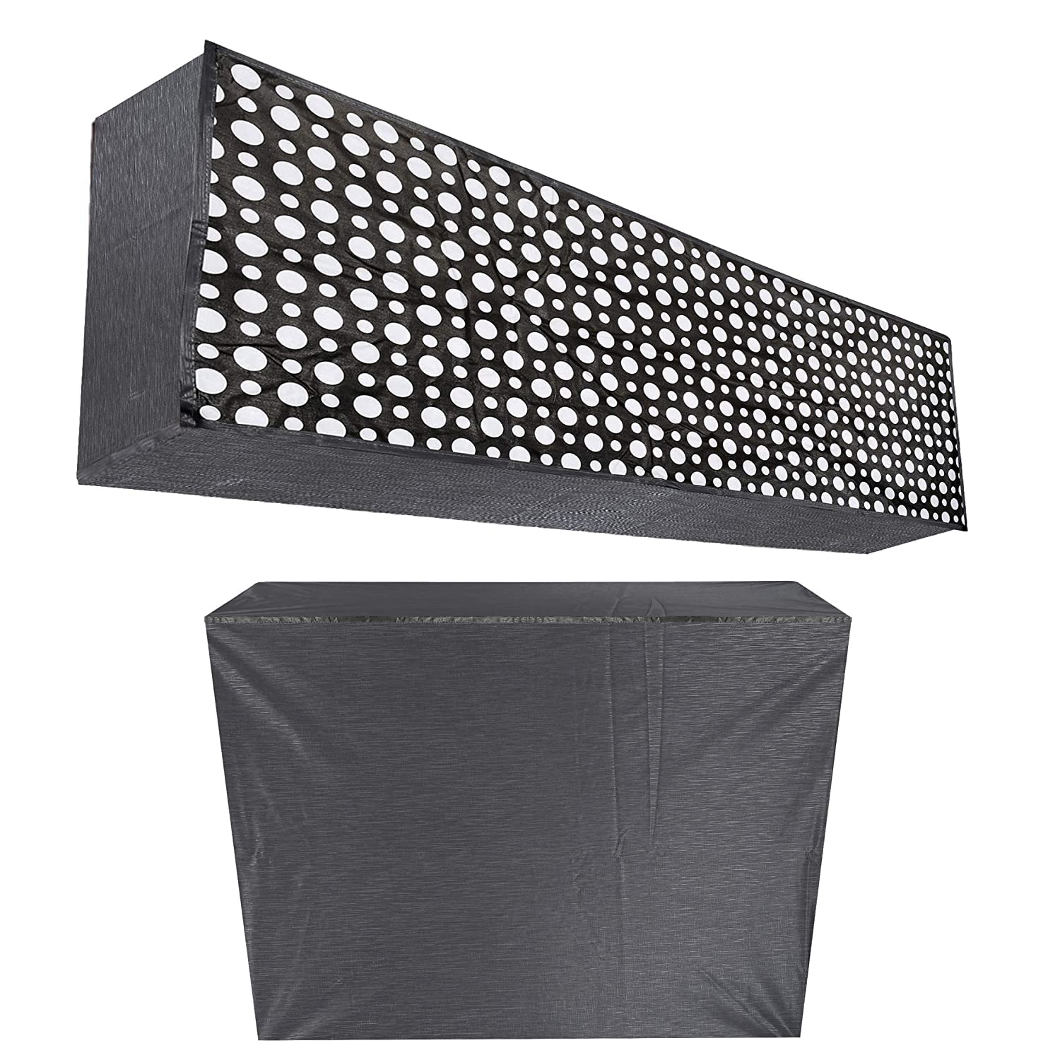 Kuber Industries Polka Dots Design PVC Air Conditioning Dust Cover Indoor and Outdoor Waterproof Folding Spilt Ac Cover Set for 1.5 Ton AC (Grey) - CTKTC040727 (B084H9Z1QT) Amazon Price History, Amazon Price Tracker