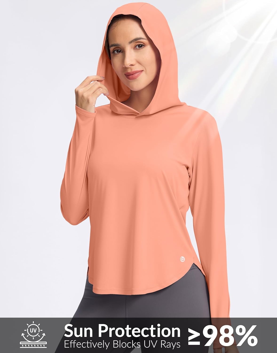 G Gradual Women's UPF 50+ Sun Shirt with Hoodie Long Sleeve UV Protection Shirts Lightweight Hiking Fishing Shirts for Women - Image 4