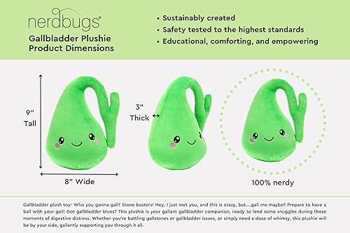 Miniatura 2 de nerdbugs Peluche de vesícula biliar - Quién vas a gall Stone Busters! - Juguete de órgano relleno de extracción de vesícula biliar (peluche), regalo