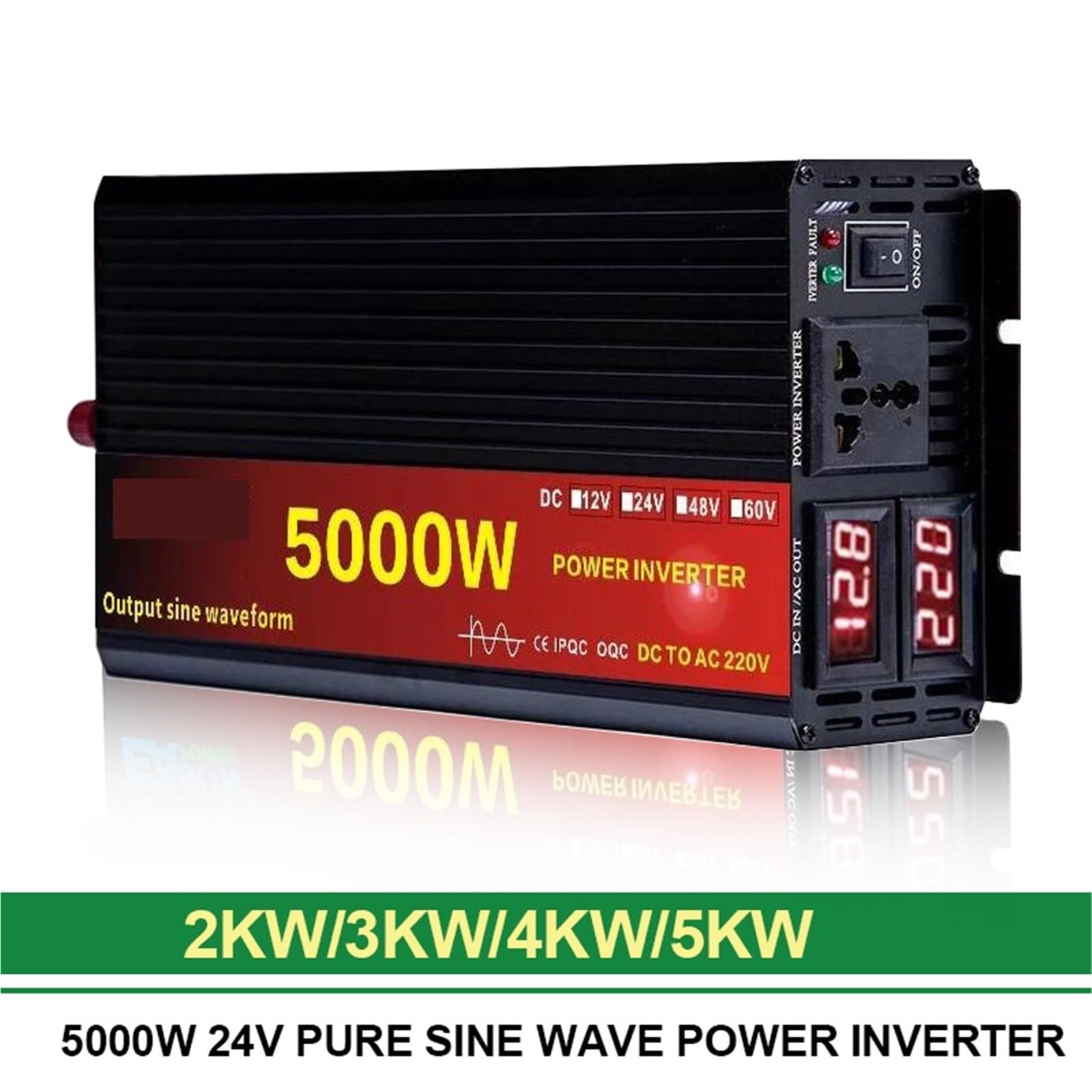 2000W 3000W 4000W 5000W 24V DC To 220V AC Converter Power Car Micro Solar Inverter Pure Sine Wave Inverter 12V 220V(4000W,12V)