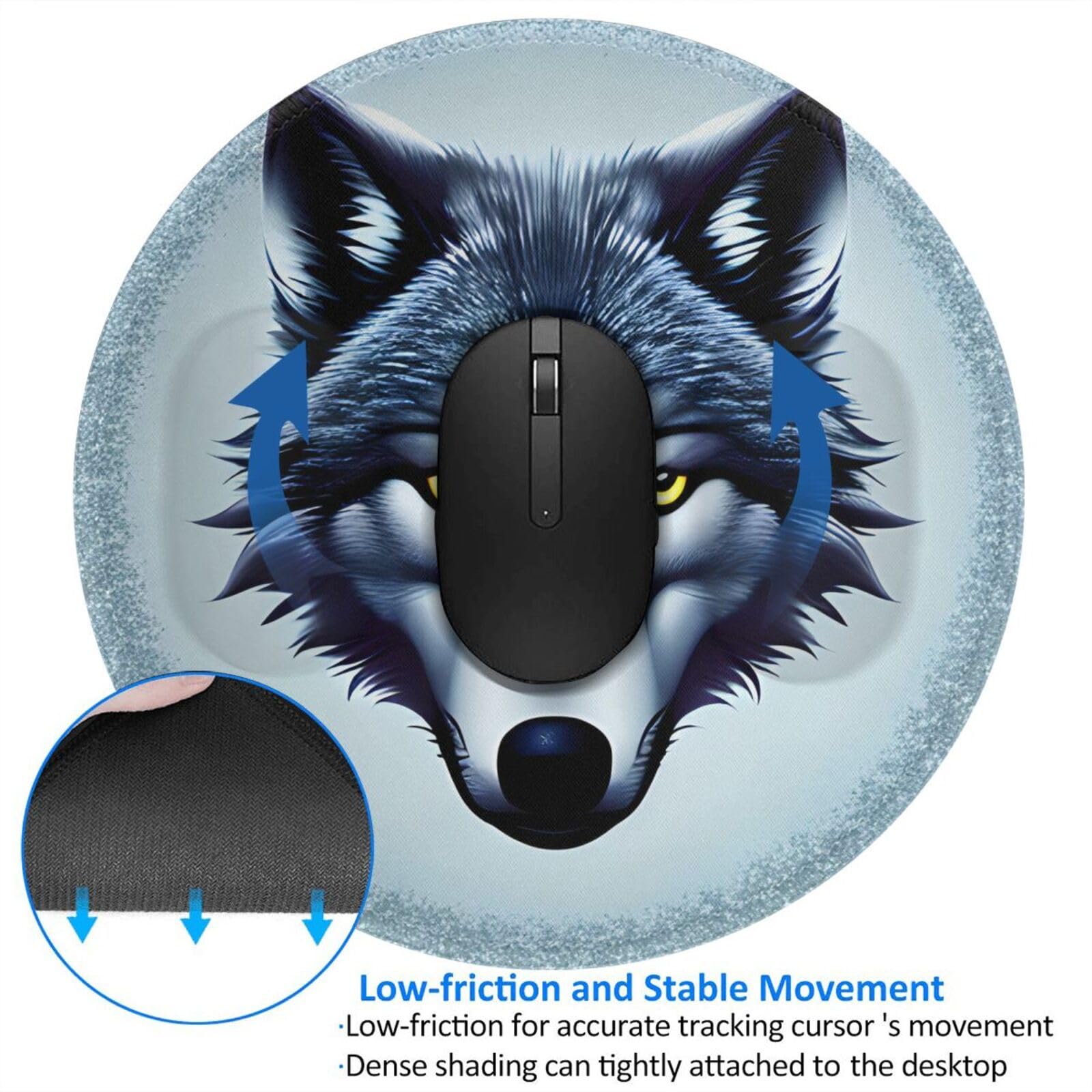 Tapis De Souris Rond Antidérapant En Caoutchouc Pour Ordinateur De