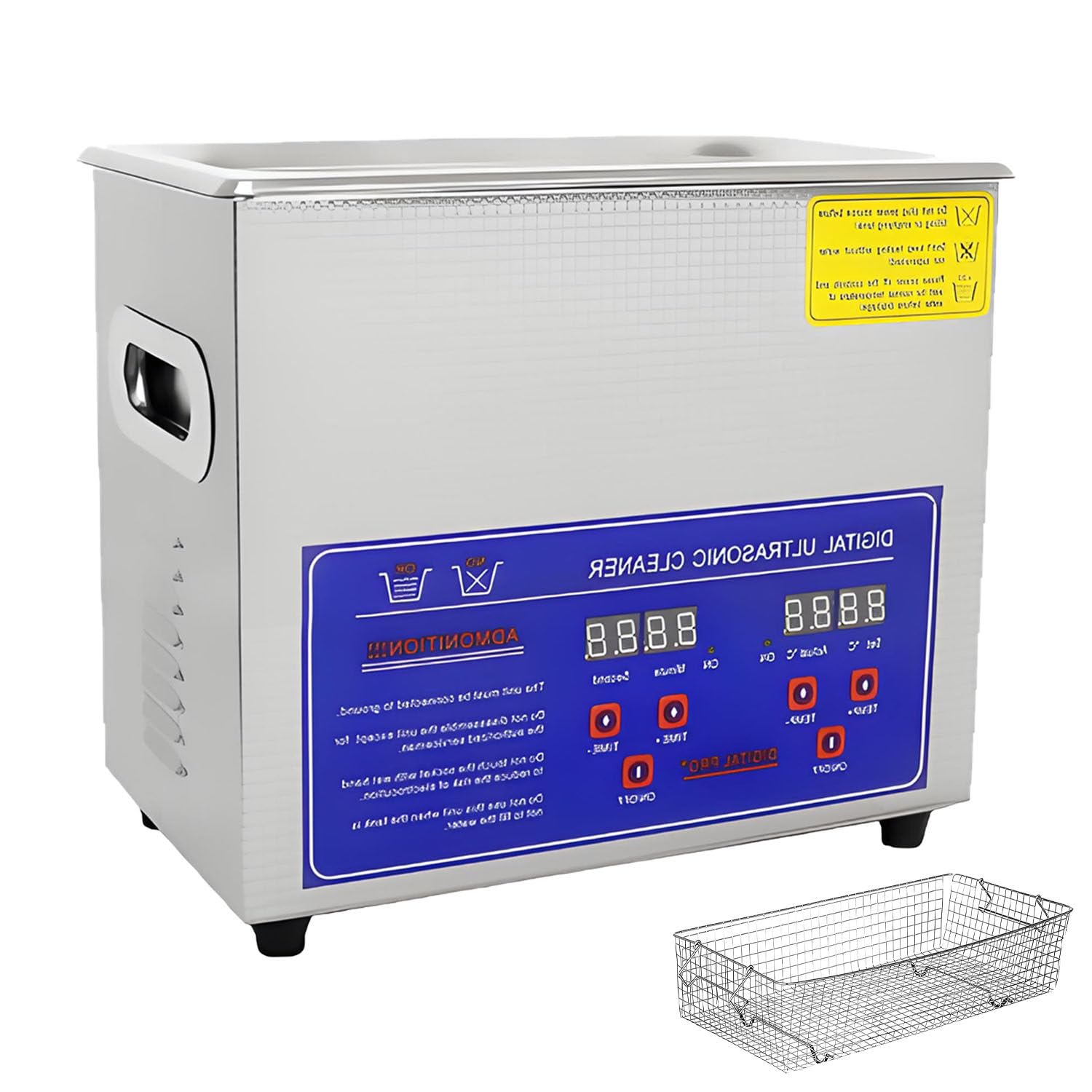 Professioneller Ultraschallreiniger (40 kHz), Edelstahl-Wassertank, mit digitalem Timer und Heizung, für Brillen, Uhren, Ringe und Kleinteile 15L