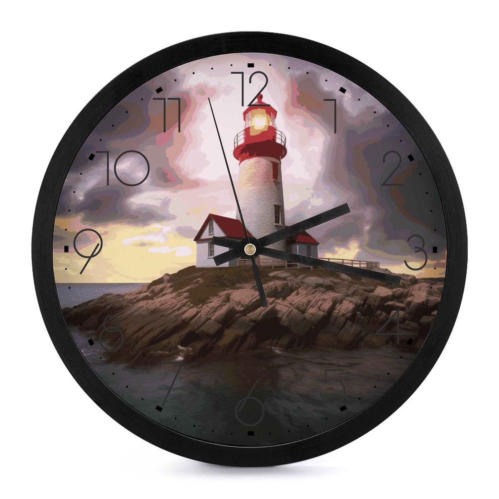 Horloge murale sans tic-tac de 25,4 cm pour éliminer les bruits nocturnes