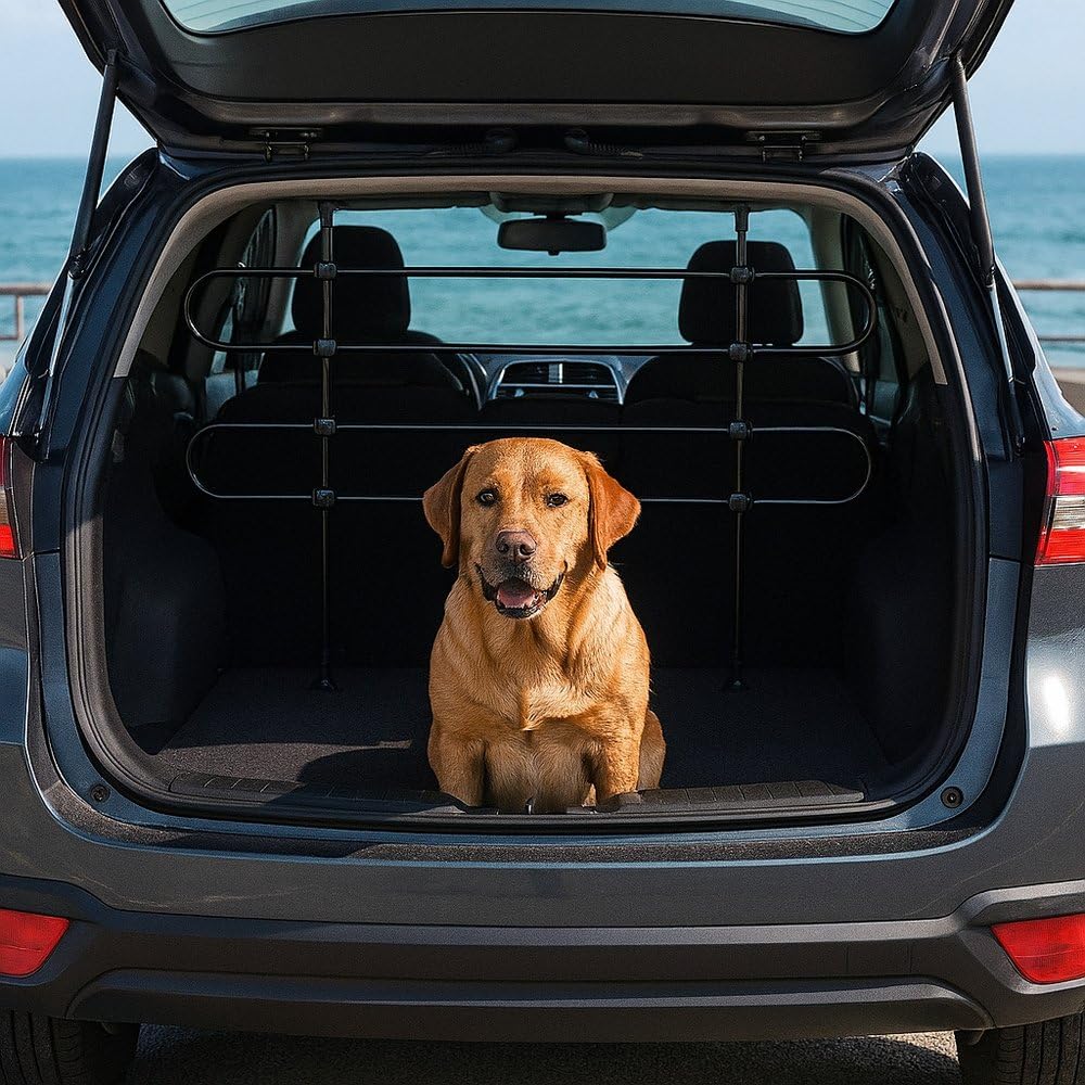 Start Griglia Divisoria Baule Auto per Cani, Regolabile in Altezza e Larghezza,Sicura per Trasportare Animali Domestici, Resistente Metallo, Facile da Installare per SUV, Station Wagon e Utilitarie