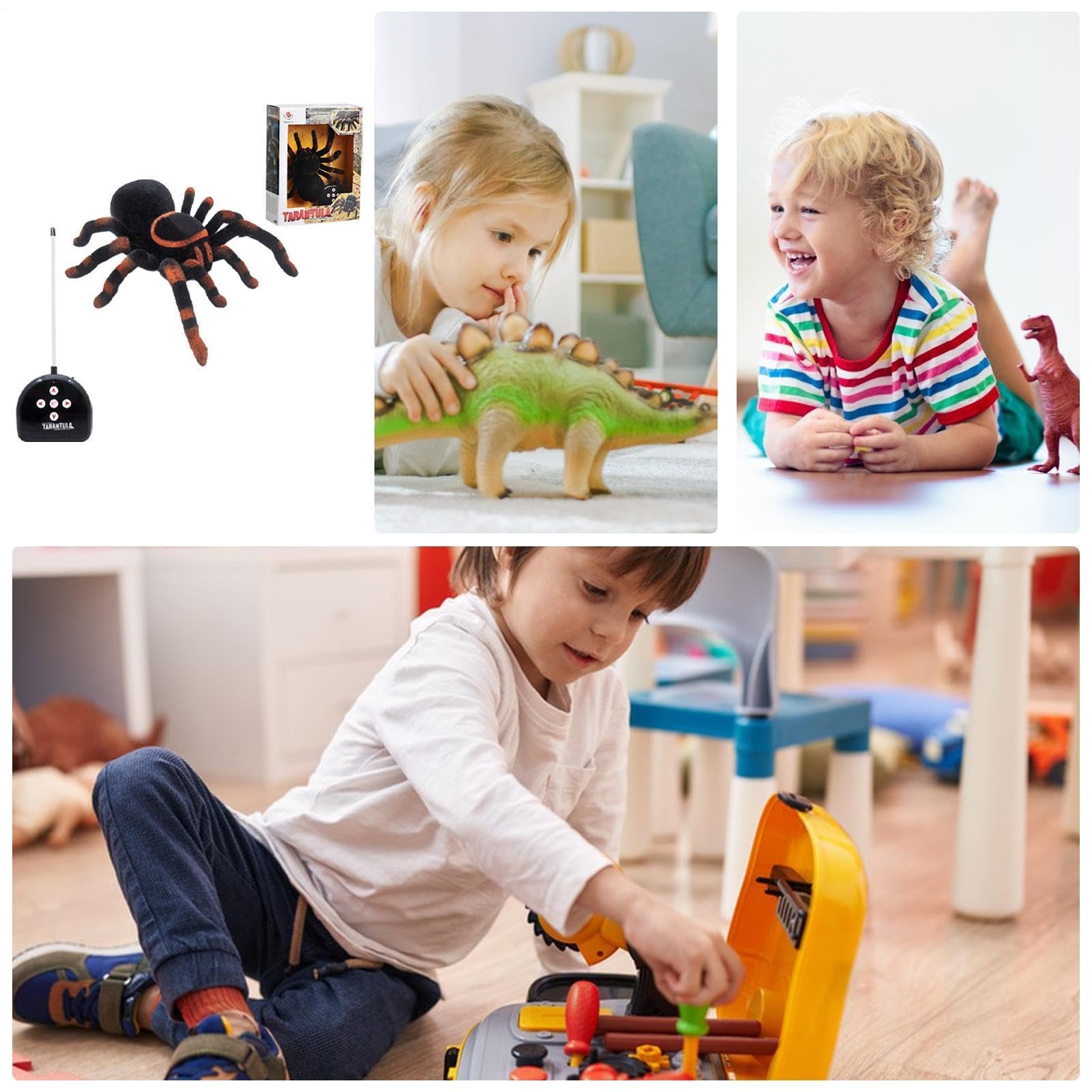 Juguete teledirigido de araña, araña RC | Juguete espeluznante | modelo de araña | Juguete de control remoto, broma, juguete parodisíaco de Halloween para niñas