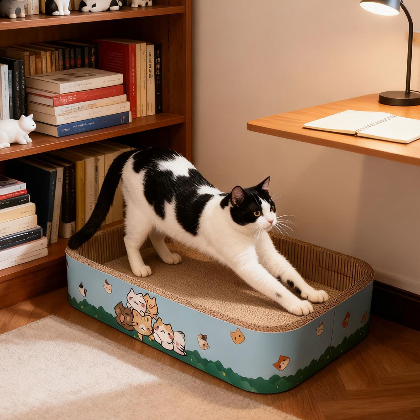 Griffoir en Carton pour Chat, Servant également de Support et de Protection pour Le Lit. Carton Ondulé pour Chatons, L