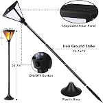 iBaycon 2 Pack 55in Solar Flame Post Lights Outdoor Landscape Pathway Lamp | Solar Garden Lights Warm White, Flickering Flame Light Outdoor Waterproof for Yard Lawn Pathway Landscape Decorations