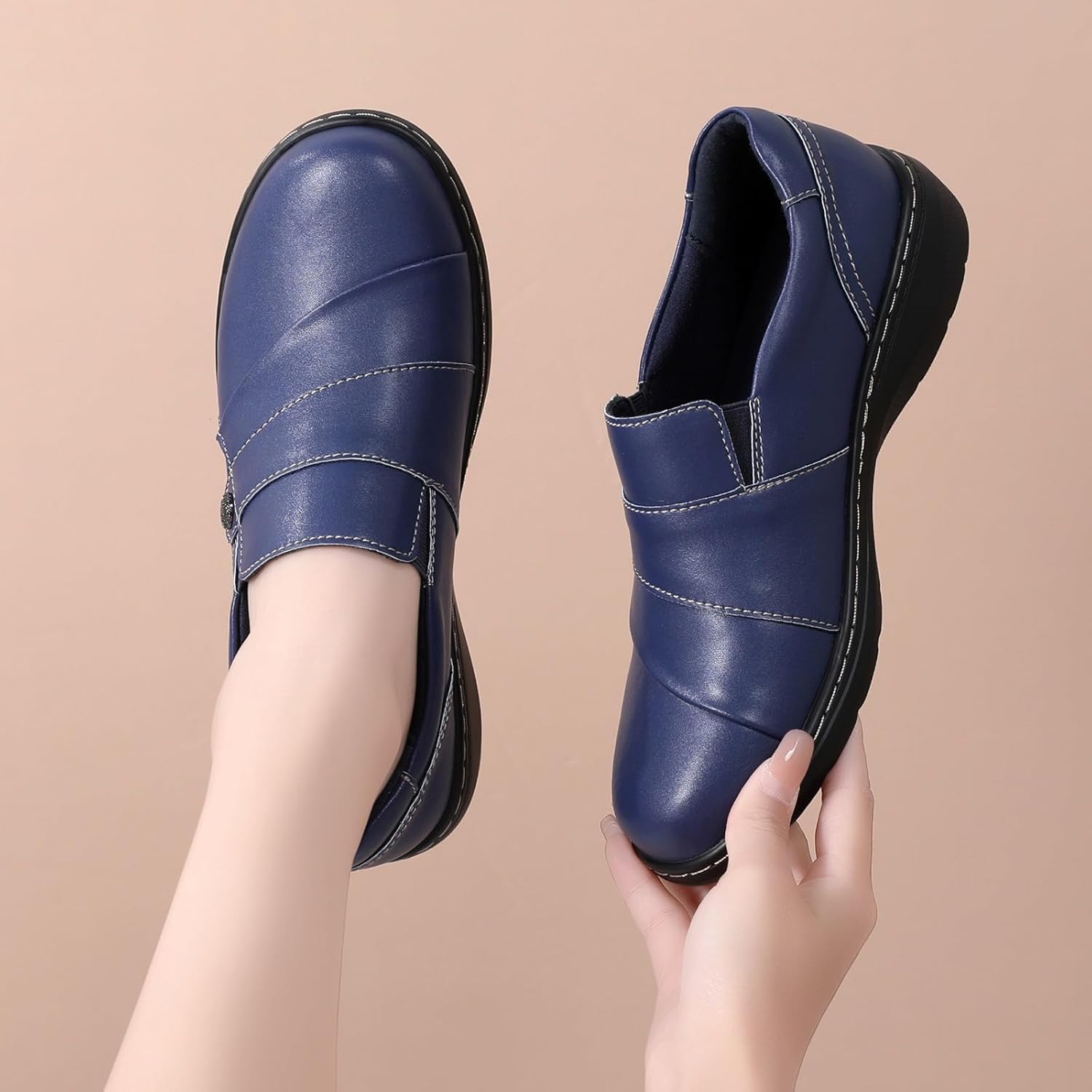 QAE Loafers for Women Orthopedic Shoes Comfortable Slip-Ons Work Flats Womens Business Casual Dress Penny Loafers - Image 5