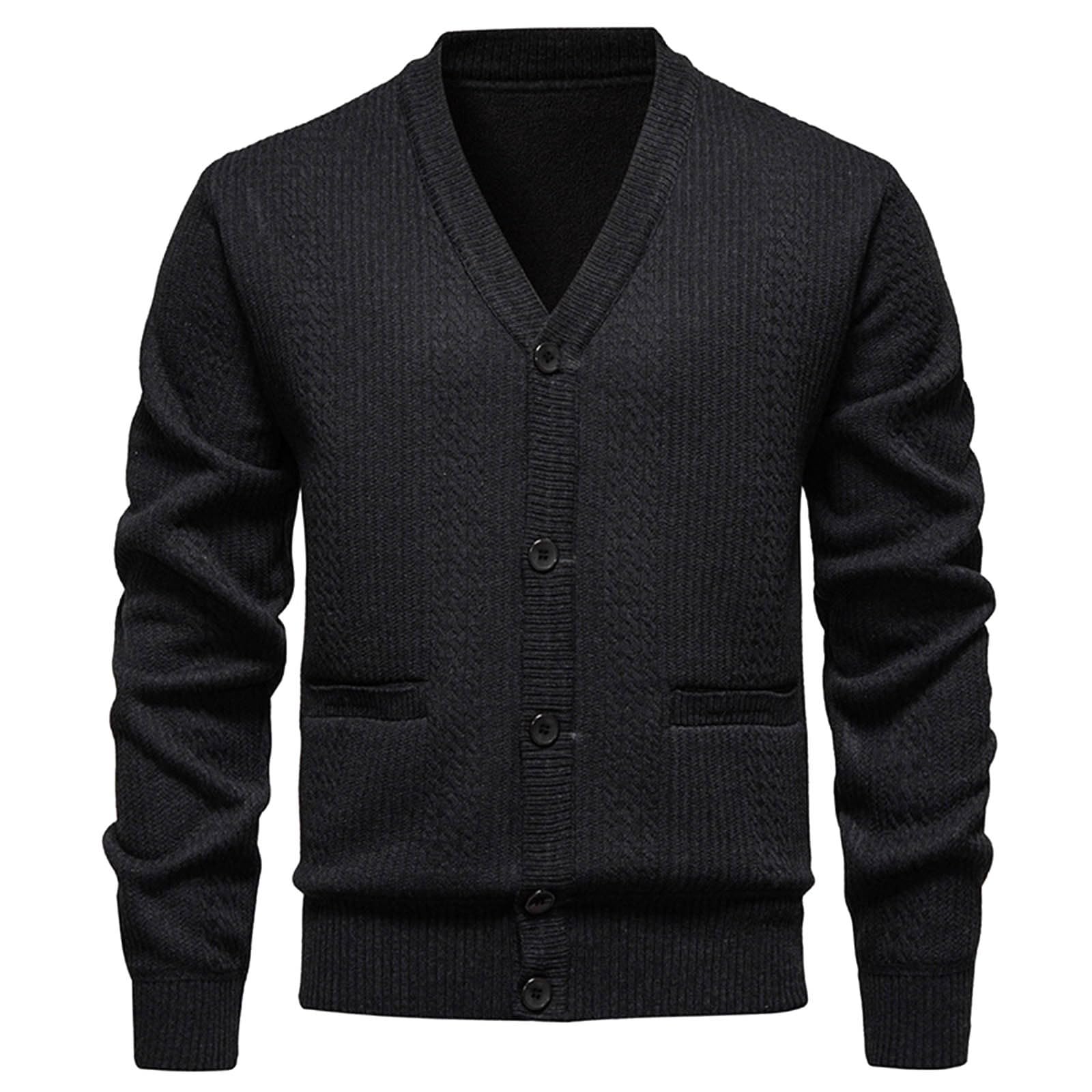 Cardigan Punto Hombre, Chaqueta De Invierno Hombre con Botones De Punto De Manga Larga Frente Abierto Ligeros con Botones Suéter Tipo Cárdigan Chaqueta De Entretiempo De Punto