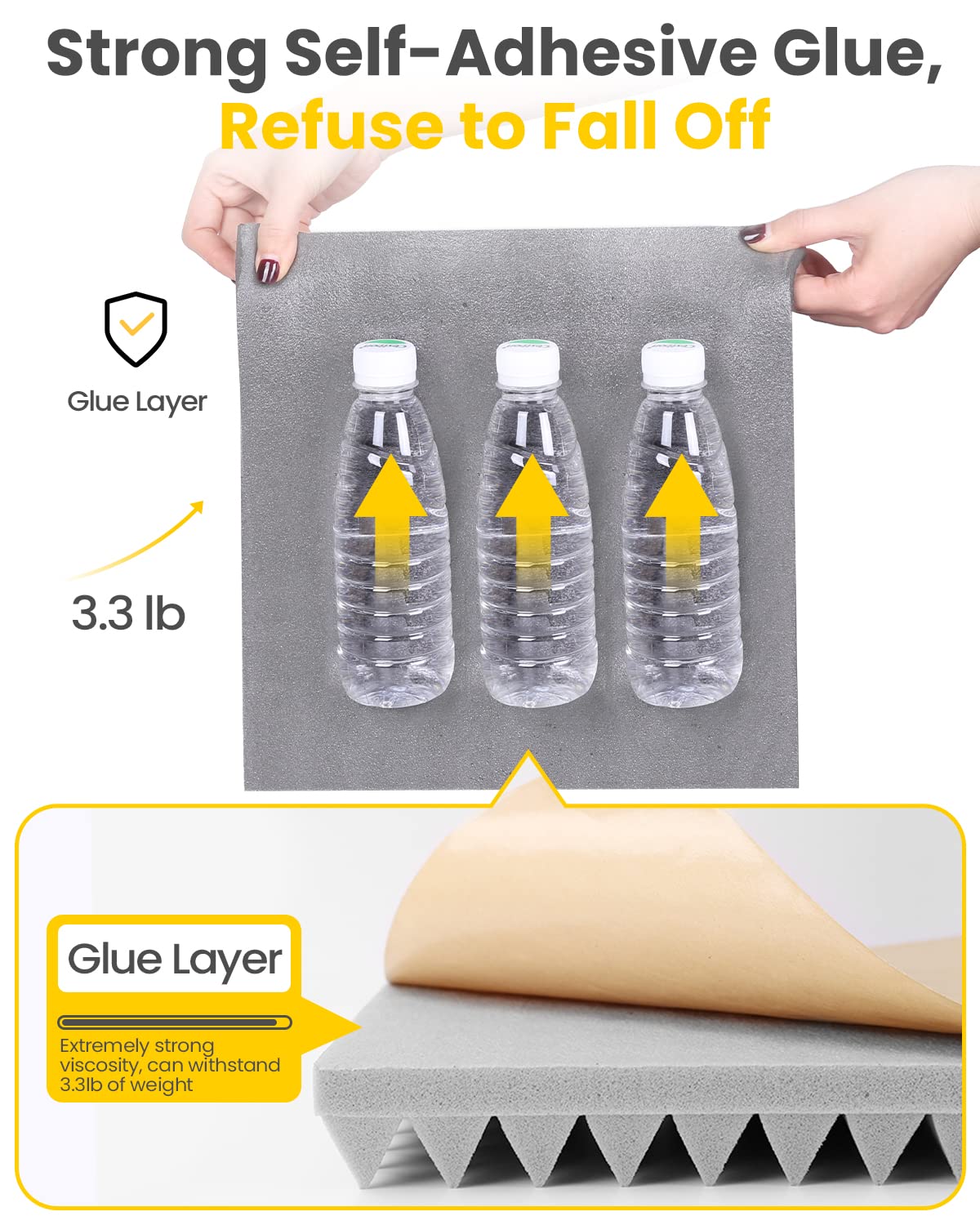 BEEQUIET 24 Pack Self-adhesive Sound Proof Foam Panels - 2