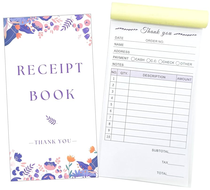 Amazon.com : Thank You Receipt Book for Small Businesses 4x7 inches 2-Part Carbonless White Yellow 50 Sets 100 Sheets per Book with Wrap Around Cover Blank Signature Stamp Section (1 Purple) : Office Products amazon-com-thank-you-receipt-book-for-small-businesses-4x7-inches-2-part-carbonless-white-yellow-50-sets-100-sheets-per-book-with-wrap-around-cover-blank-signature-stamp-section-1-purple-office-products