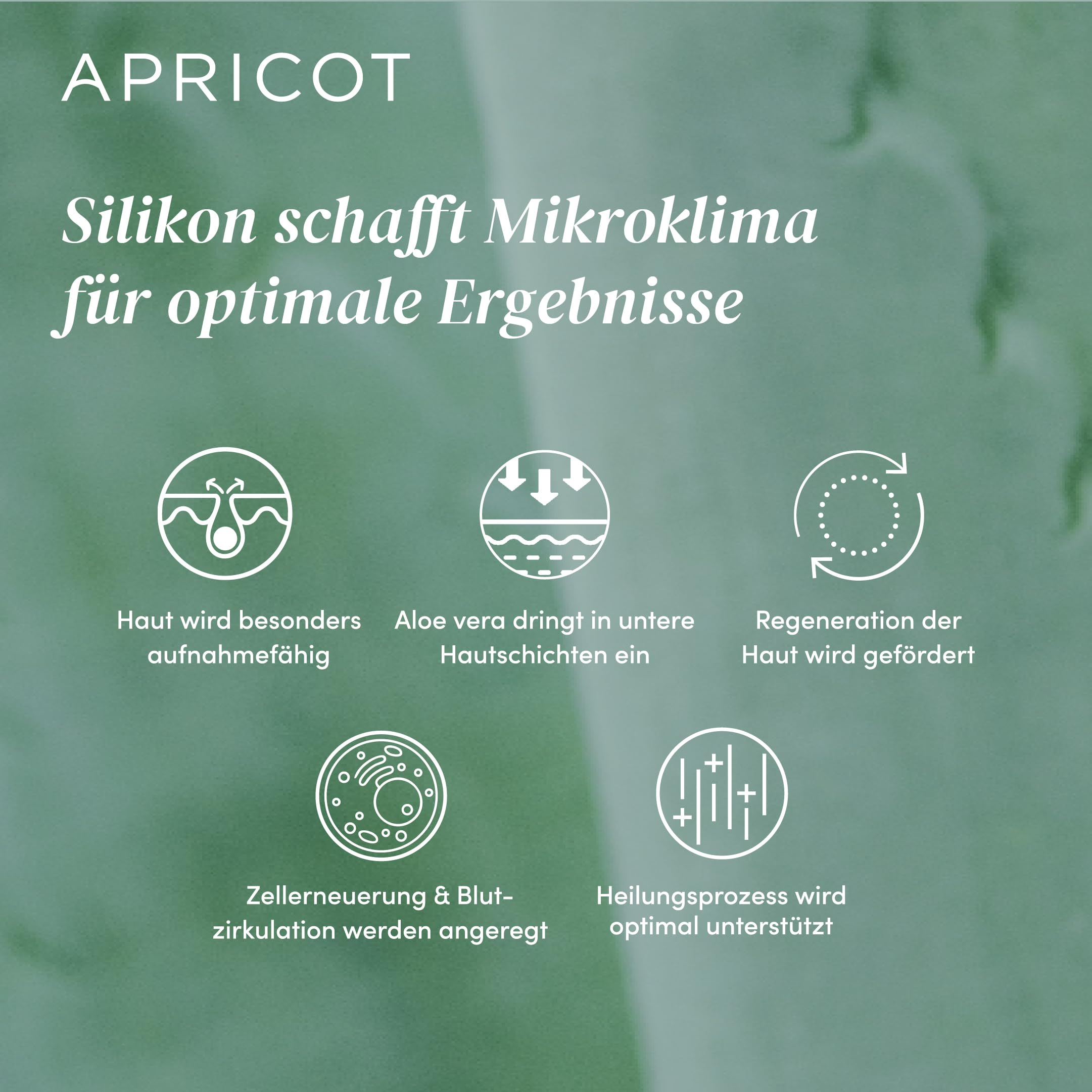 APRICOT 2x Silikon Narben Pad mit Bio-Aloe Vera aus medizinischem 16,5cm x 3,5cm - 30x Wiederverwendbar - Silikonpflaster für Narben, Narbenpflaster Silikon, Kaiserschnitt Narbenpflege OP