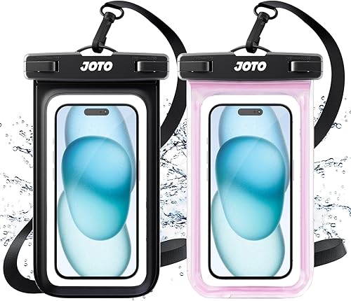 Miniatura 1 de JOTO Paquete de 2 fundas universales impermeables para iPhone 17 Air 16 15 14 13 12 11 Plus Pro Max, IPX8 bolsa seca para teléfono celular XR X SE,