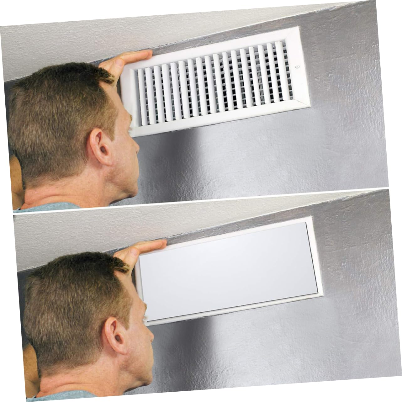 Cubierta Magnética de Ventilación de Aire 30x14 CM Pack de 4 Blanco | Imán para Rejillas de Pared y Suelo, Sellado de Doble Capa, Material Magnético, Color Blanco, Fácil Instalación