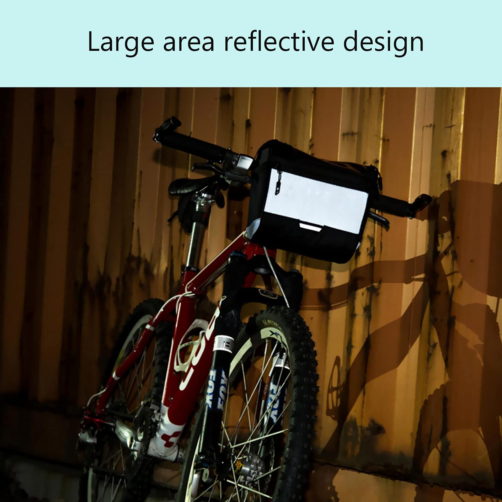 Sacoche de Guidon Vélo 3.5L Sac de Panier de Vélo Étanche avec Écran Tactile Sac Avant de Vélo de vélo réfléchissant, avec Bandoulière Sac de Rangement pour Velo Route, Velo Electrique,Black