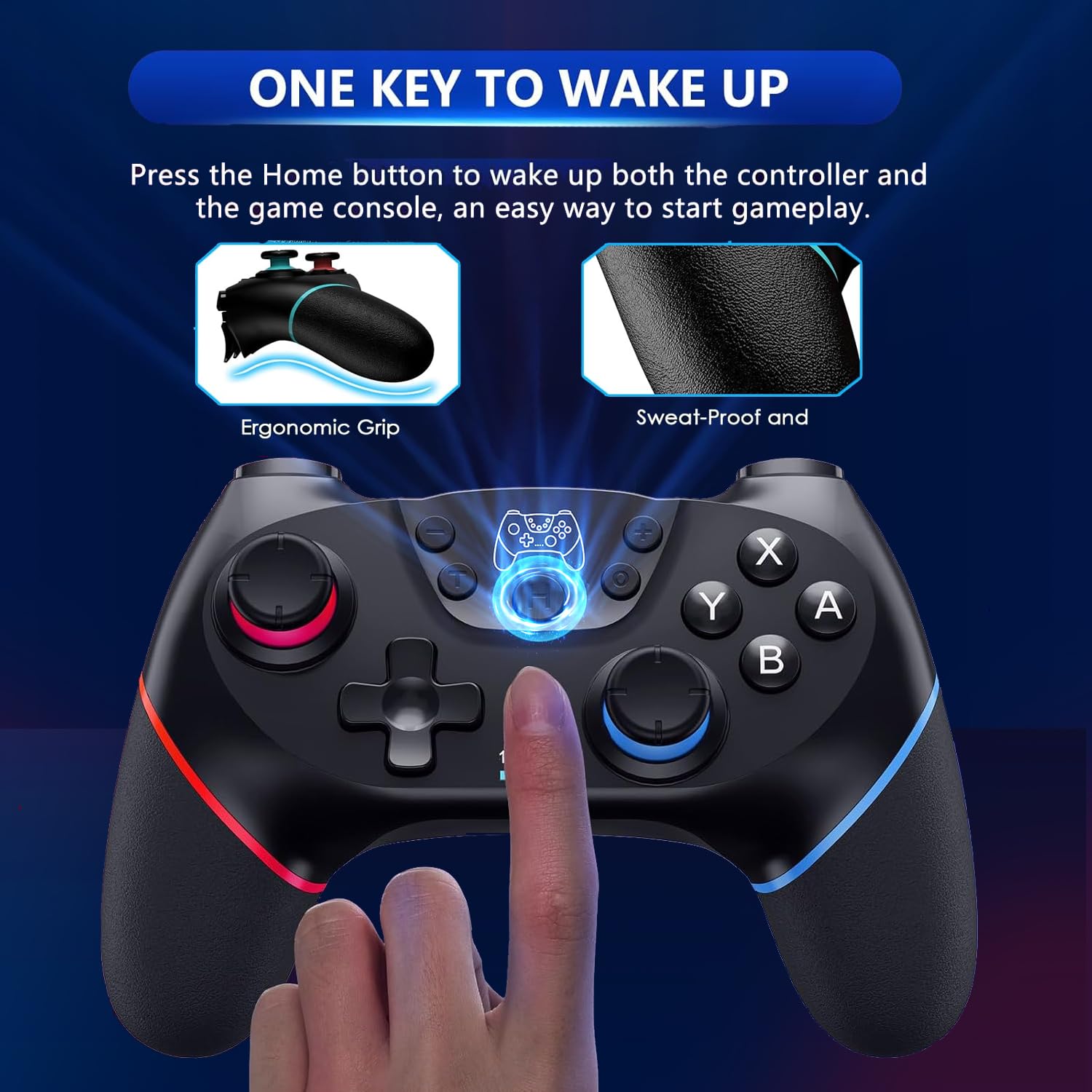 Sefitopher 2026 Controller Switch migliorato Nintendo Switch Controller per Switch/Switch OLED/Switch Lite, Switch Pro Controller con Double Shock, giroscopio a 6 assi e funzione Turbo (rosso)
