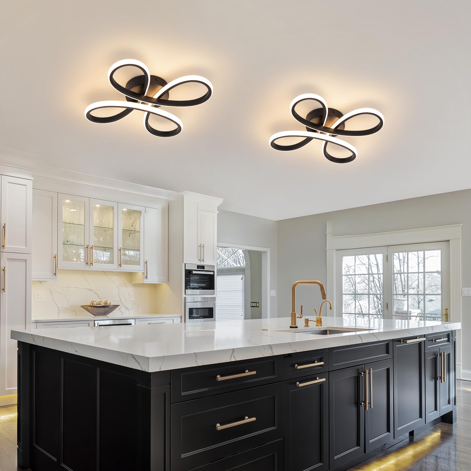EIDISUNY Modern LED Ceiling Light, 30W Black Ceiling Lights Fixture - Image 4