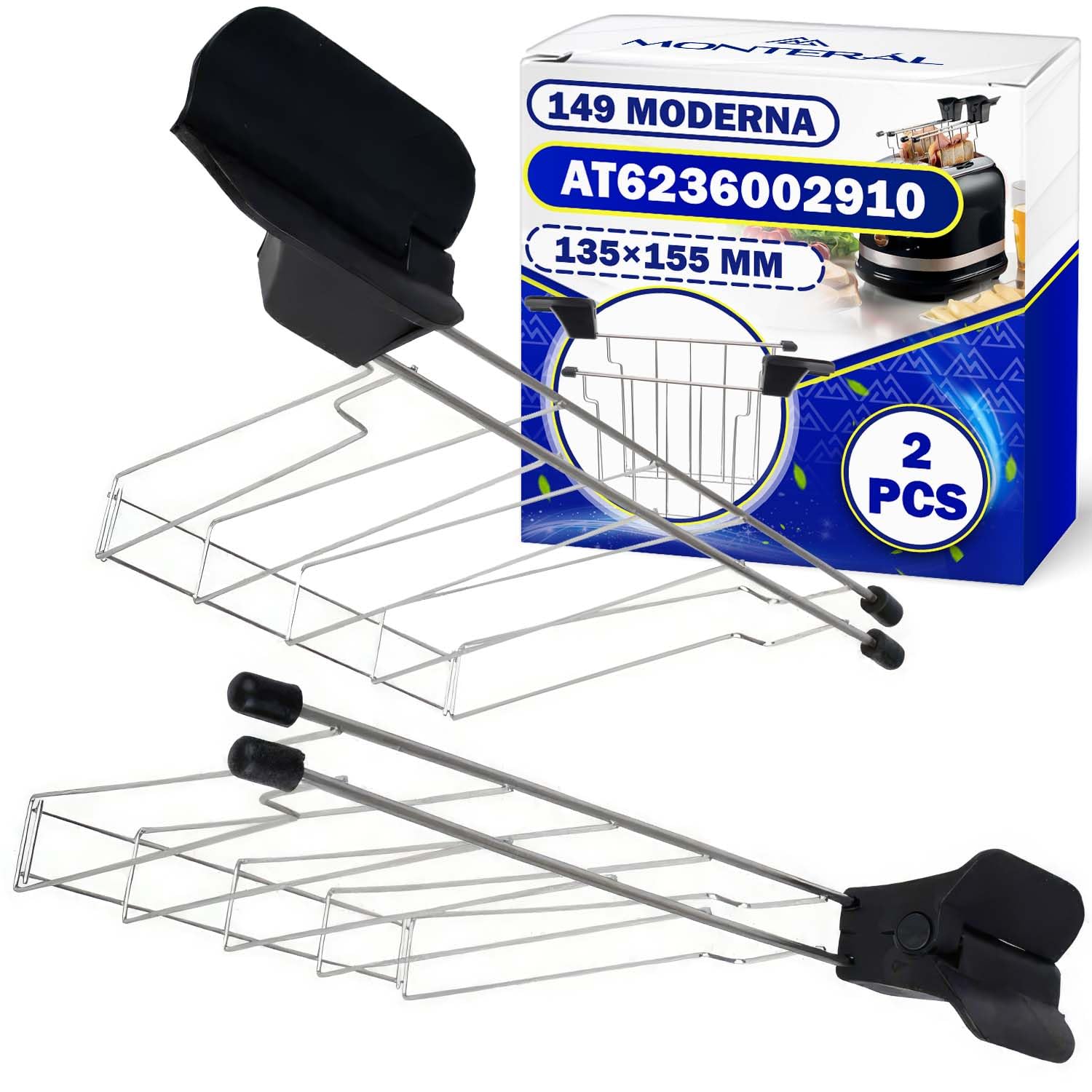 MONTERAL 2 Pezzi Pinze per Tostapane con Codice Originale AT6236002910 per Ariete 149 Moderna - Garanzia di 10 Anni