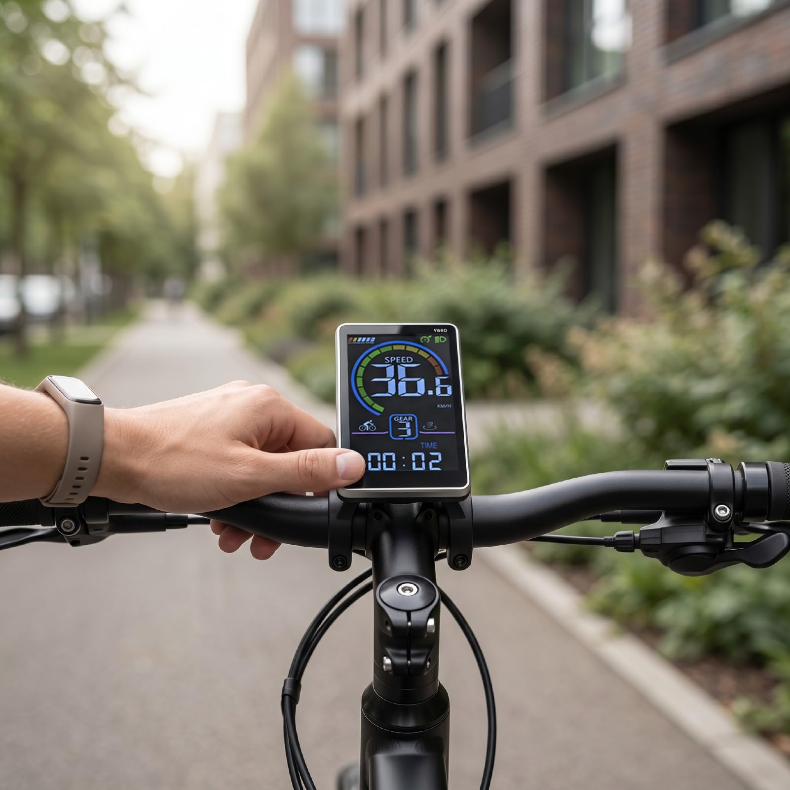 Ebikes Display Misuratore LCD ABS con UART 9600 Schermo per Bici Elettrica Tensione della Batteria Velocità Chilometraggio Display Corrente per Scooteristi Pendolarismo e Sostituzione