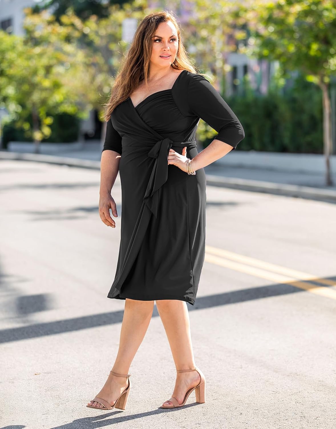 Kiyonna Women's Plus Size Sweetheart Knit Wrap Dress - Image 3