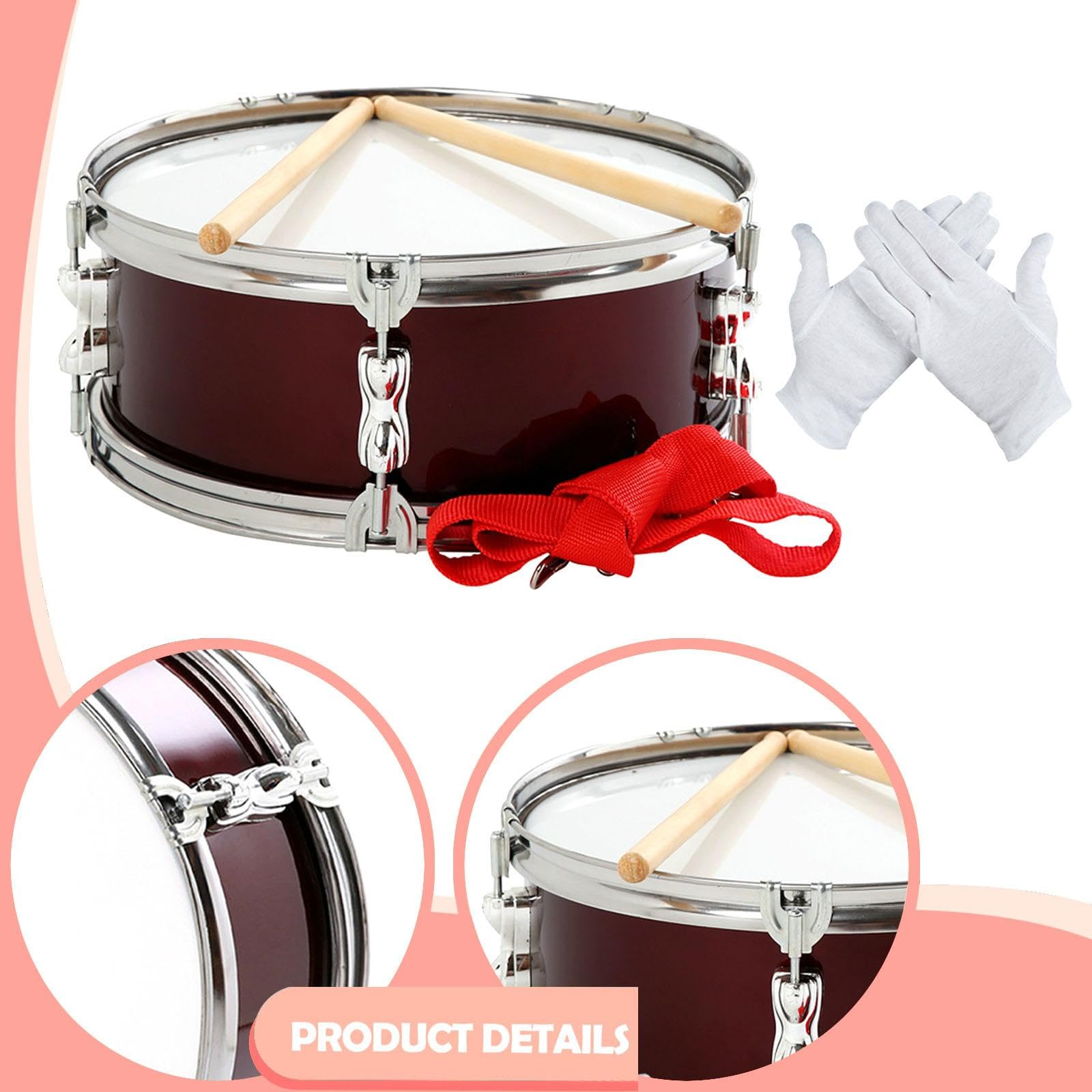 F Fityle Rullante Set Strumento a Percussione Professionale con Bacchette con Guanti e Tracolla per Studenti Principianti Esercitazione sul Palco