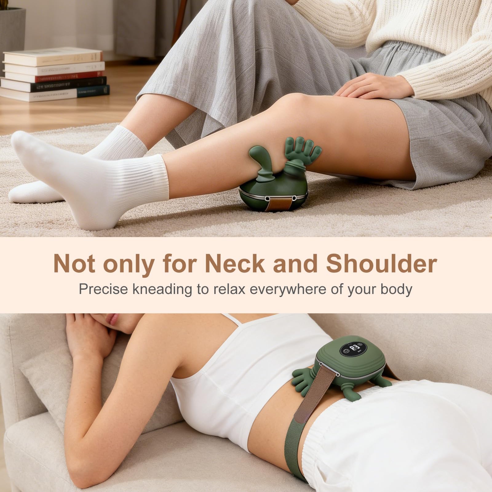 Masajeador Cervical 4D Shiatsu, Masajeador de Cuello y Hombros con Calor, 3 Modos de Masaje y 2 Niveles de Temperatura, Masajeador Eléctrico para Cuello y Espalda, Regalo Mujer Hombre