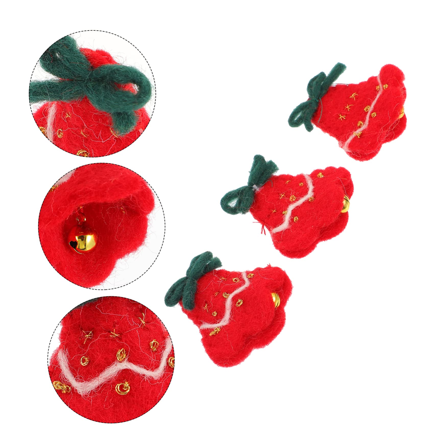 HAWILLOSCH Believe Bells Bulk Black Xmas Bells Felt Applique Patches for Christmas Decor