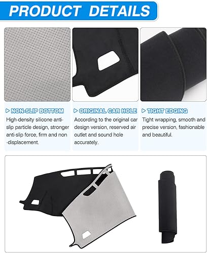 Miniatura 43 de Cartist - Funda de salpicadero, alfombrilla antideslizante, protector de rayos ultravioleta, antirreflejos