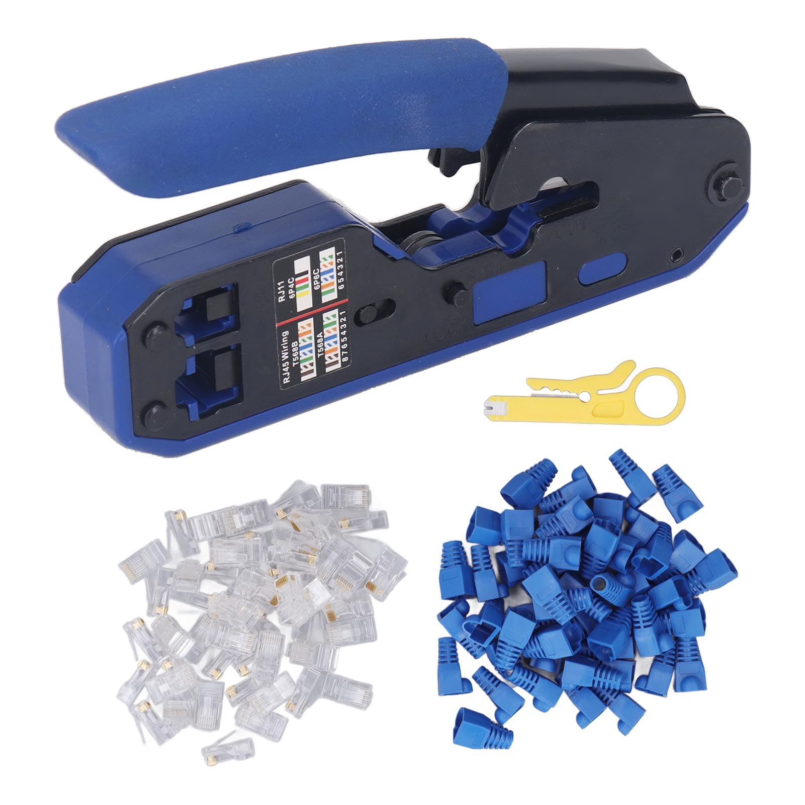Narzędzie do zaciskania RJ45 Wydajny zestaw do zaciskania Cat5e Cat6 Zaciskanie taśmy do cięcia kabli RJ45 RJ11 RJ12 Instalatorzy linii telefonicznej Przenośny uchwyt ze stali