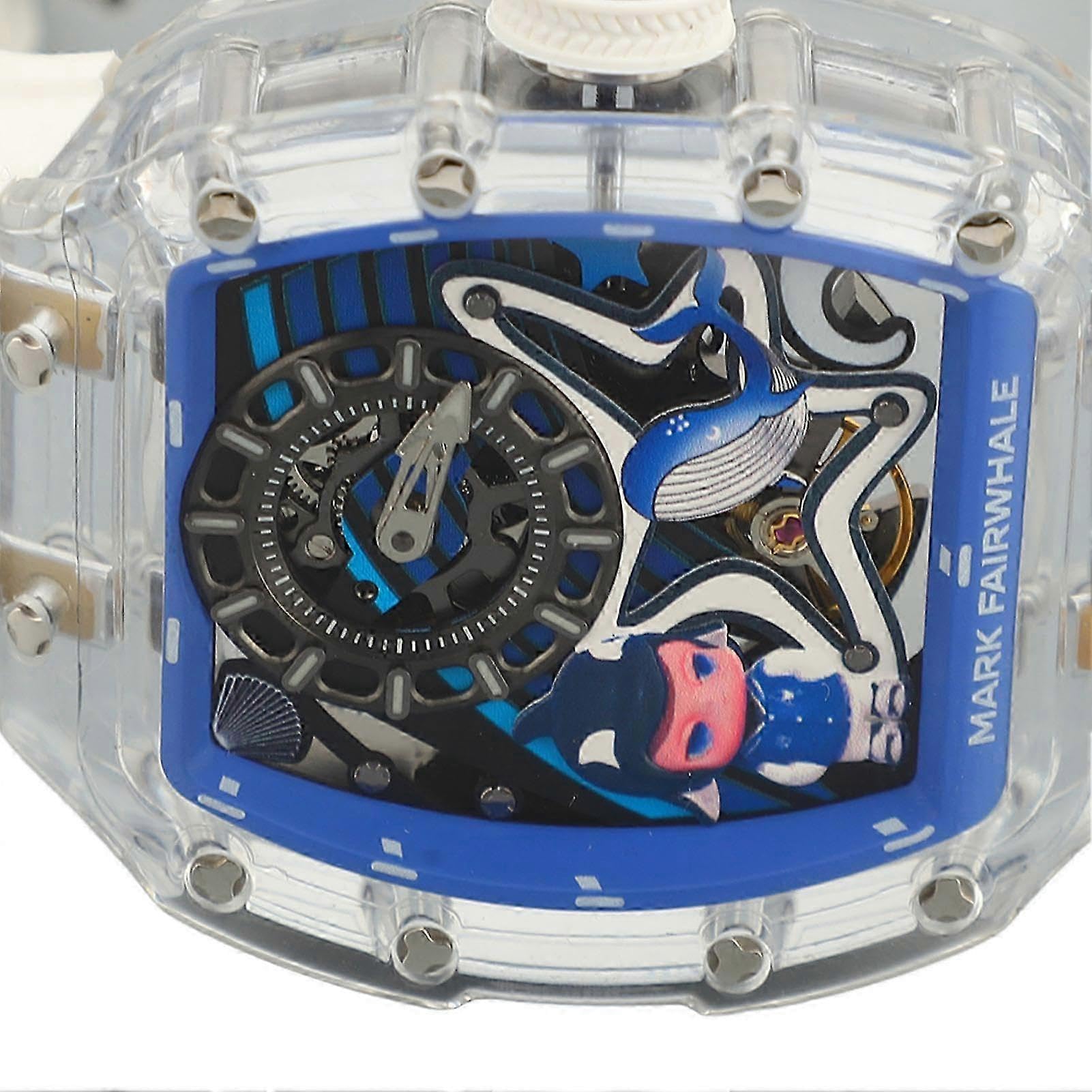 Hohle Tourbillon automatische mechanische Uhr Walmuster Zifferblatt wasserdichte Skelett Tourbillon Armbanduhr für Herren