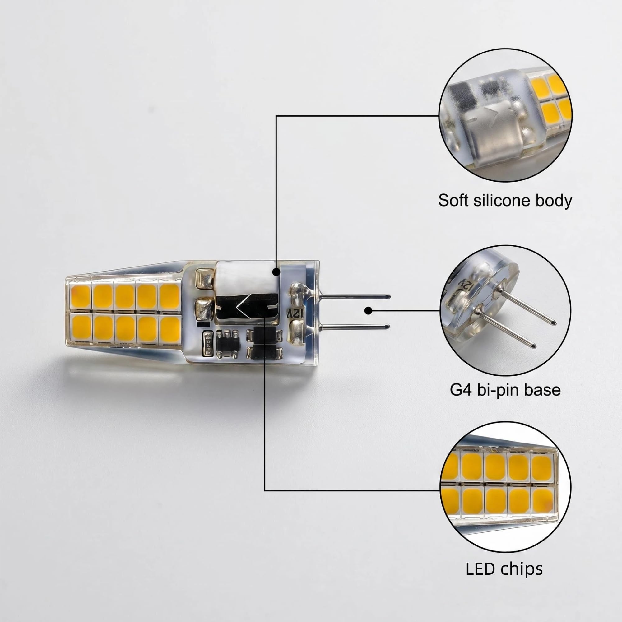 G4 LED Glühbirne 12V T3 Doppelstift 10PCS(5W/Warmes Licht)