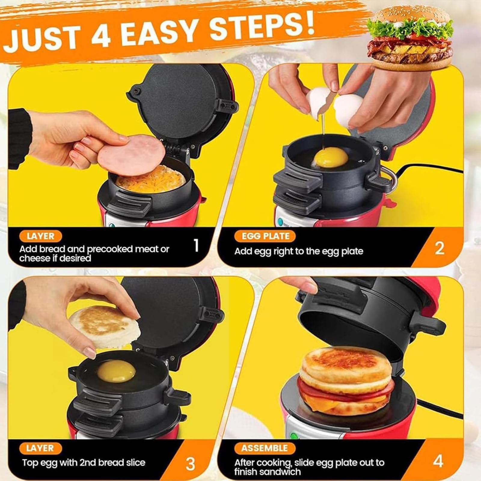Burger Patty Maker, nieprzywierająca forma do hamburgerów, łatwe do czyszczenia talerze do gotowania, idealna do kanapek z grilla