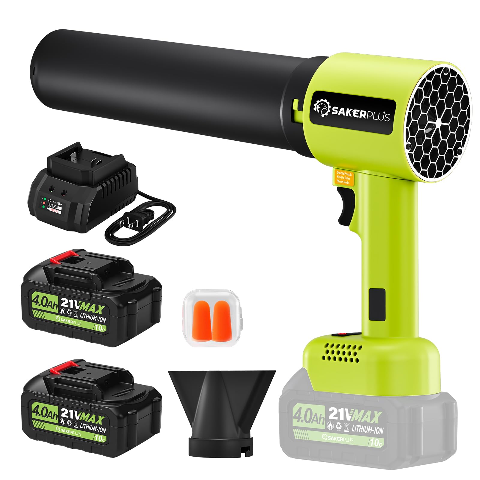 Diagram of SakerPlus Cordless Leaf Blower with labeled parts