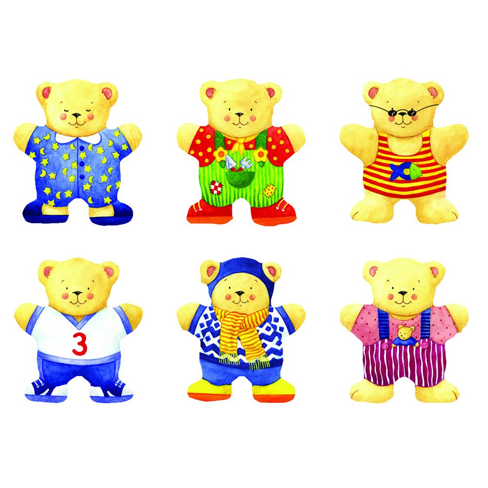 Goki 57910 - Anziehpuppenpuzzle - Bärchen im Holzkasten