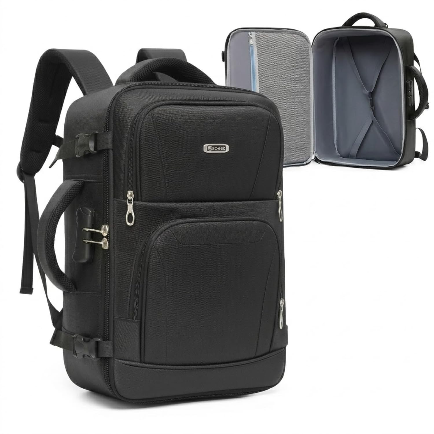 Mochila Antifurto Impermeavel 40L Viagem Executiva Reforcada Antirroubo com Cadeado Bolso